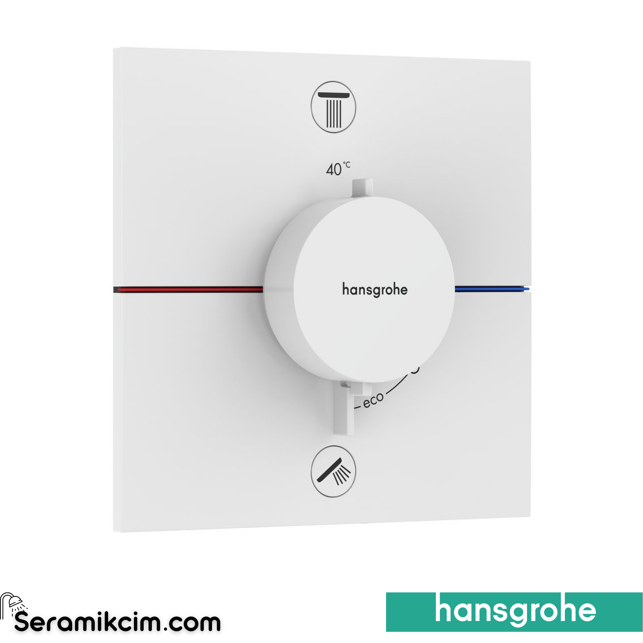 Hansgrohe Showerselect Comfort E Ankastre Banyo Bataryası Termostatik 2 Çıkış Mat Beyaz 15578700