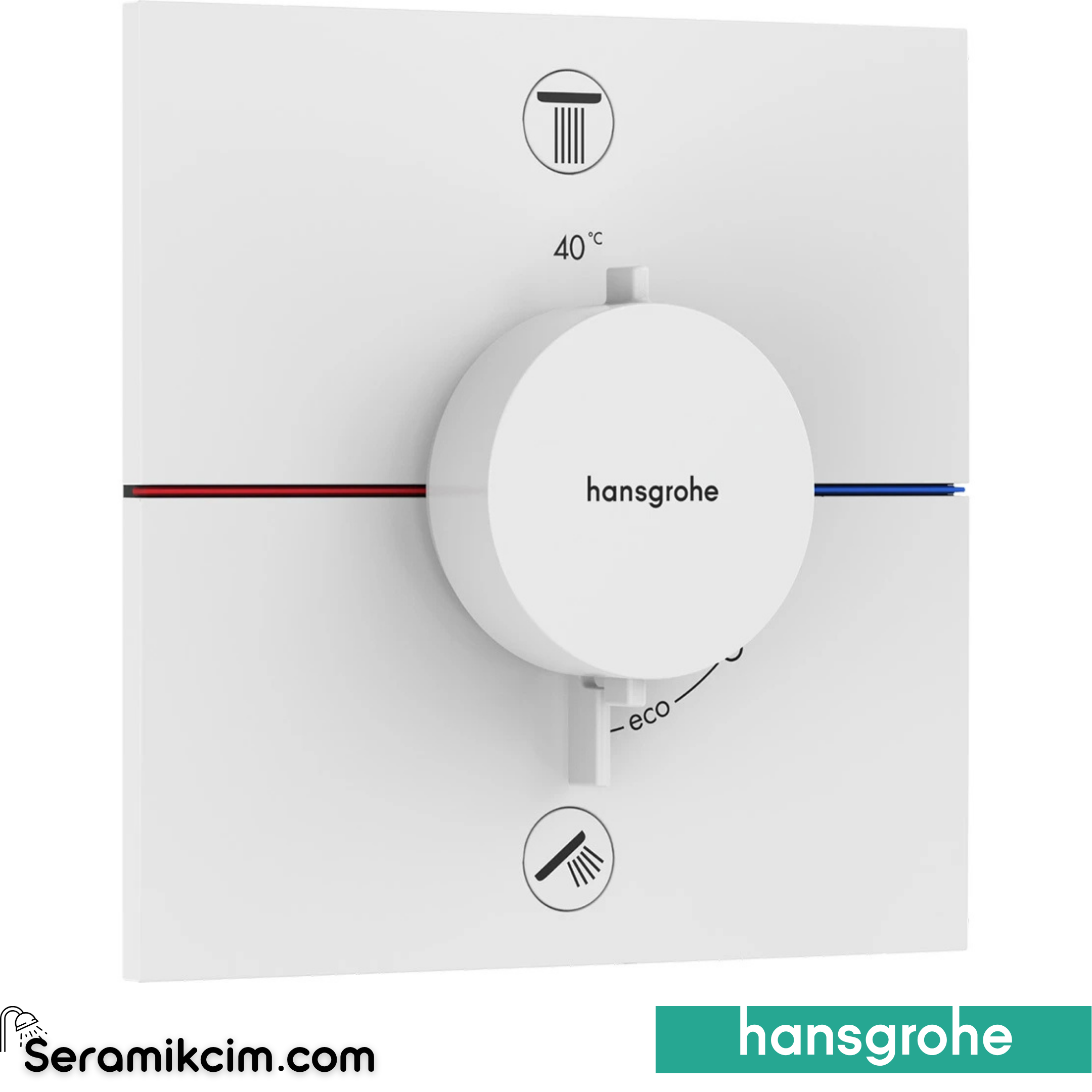 Hansgrohe Showerselect Comfort E Ankastre Banyo Bataryası Termostatik 2 Çıkış Mat Beyaz 15572700