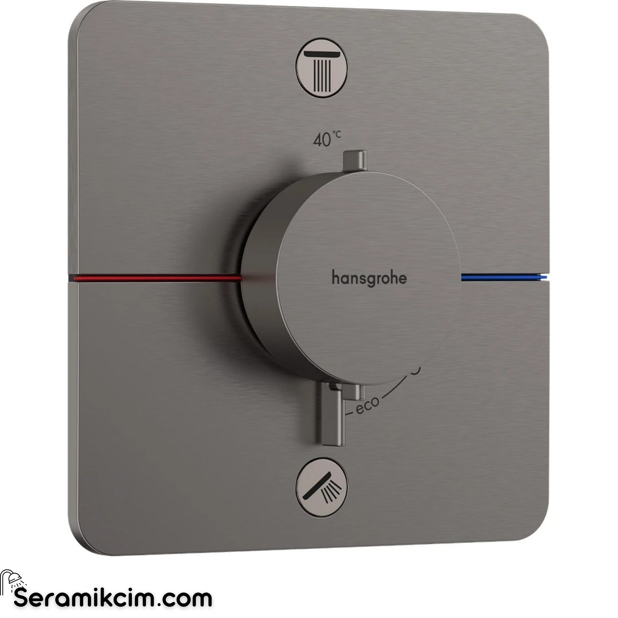 Hansgrohe ShowerSelect Comfort Q Termostatik Ankastre Banyo Bataryası 2 çıkış Mat SiyahKrom 15583340