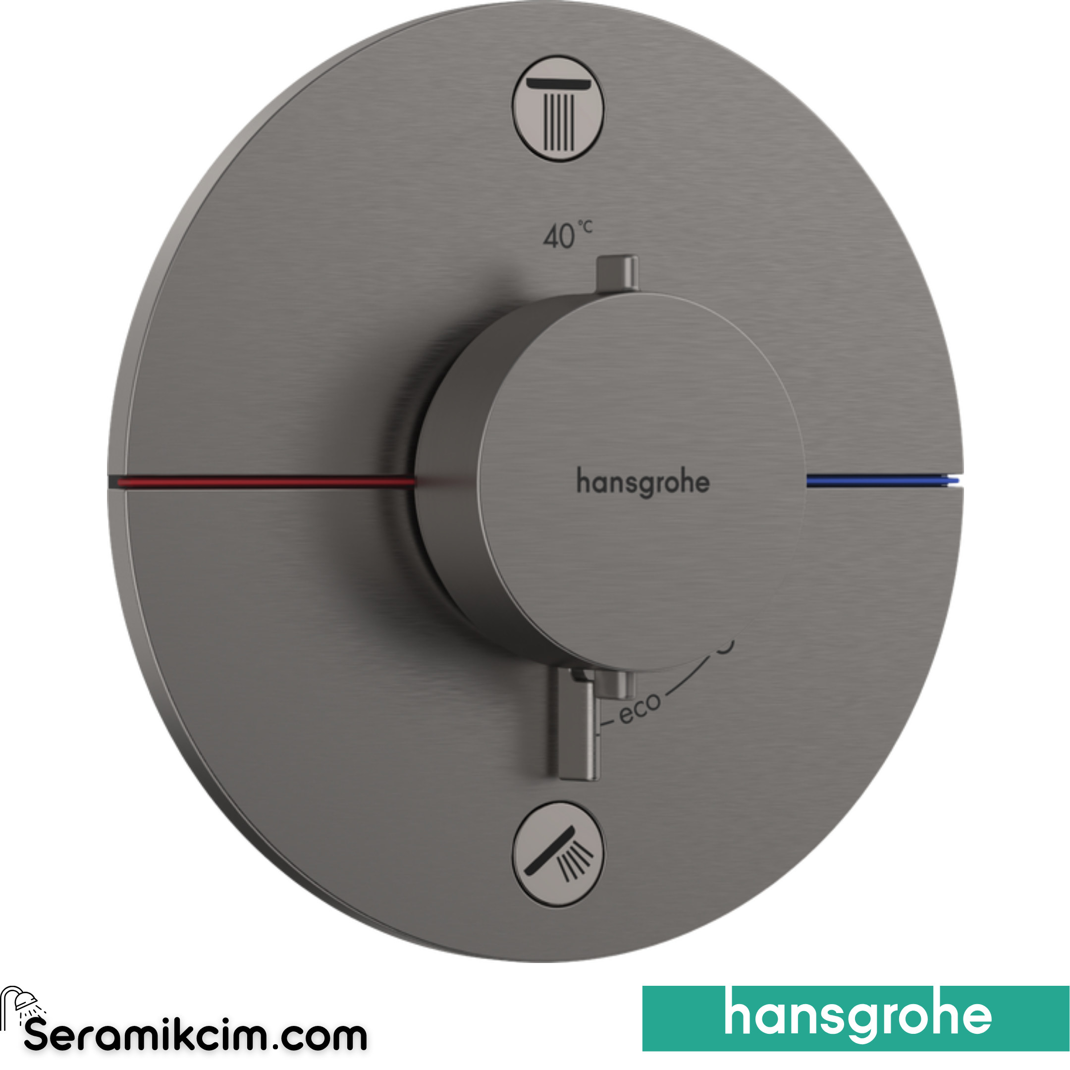 Hansgrohe Showerselect Comfort S Ankastre Banyo Bataryası Termostatik 2 Çıkış Mat Siyah Krom 15556340