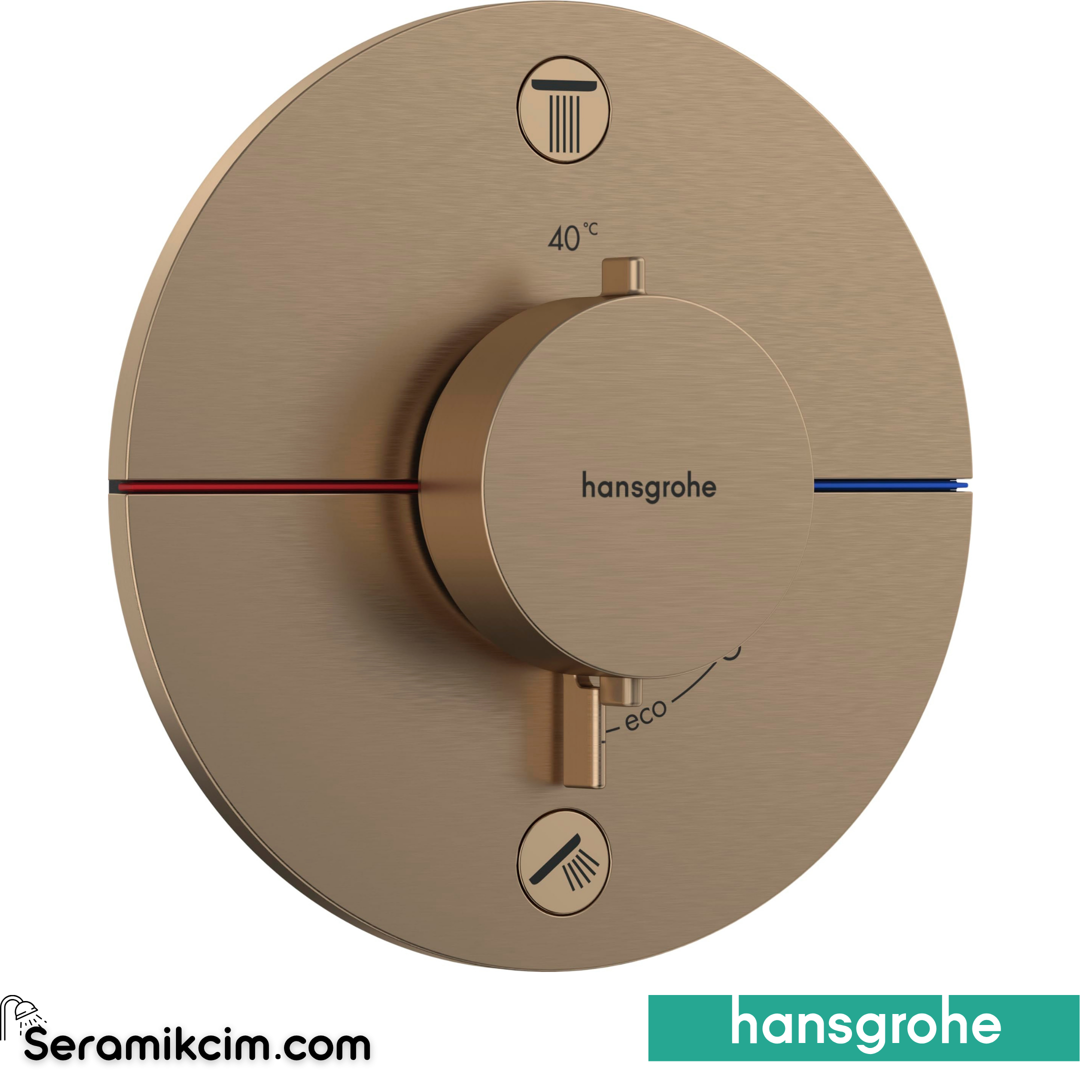Hansgrohe Showerselect Comfort S Ankastre Banyo Bataryası Termostatik 2 Çıkış Mat Bronz 15556140