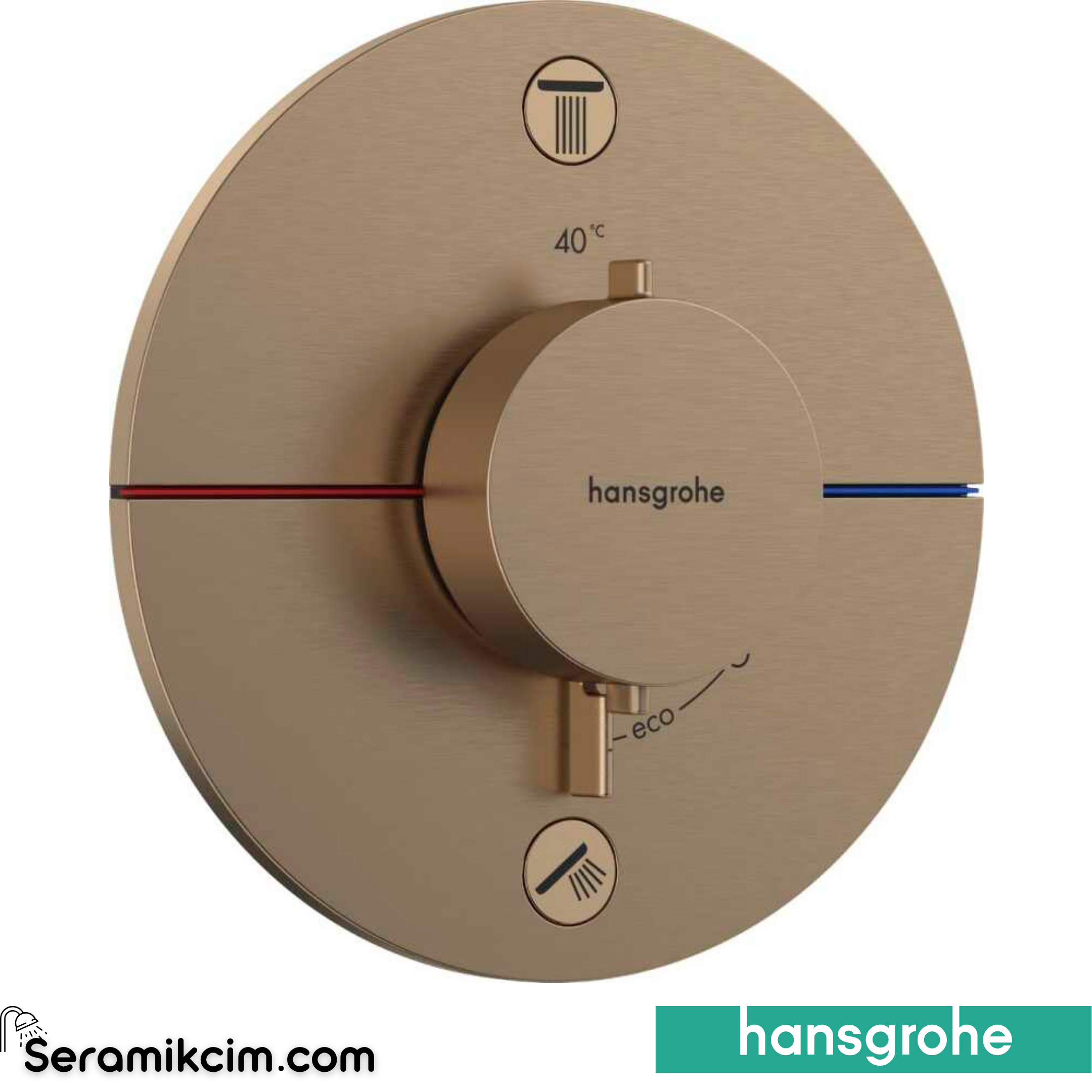 Hansgrohe Showerselect Comfort S Termostat Ankastre 2 Çıkış Mat Bronz 15554140