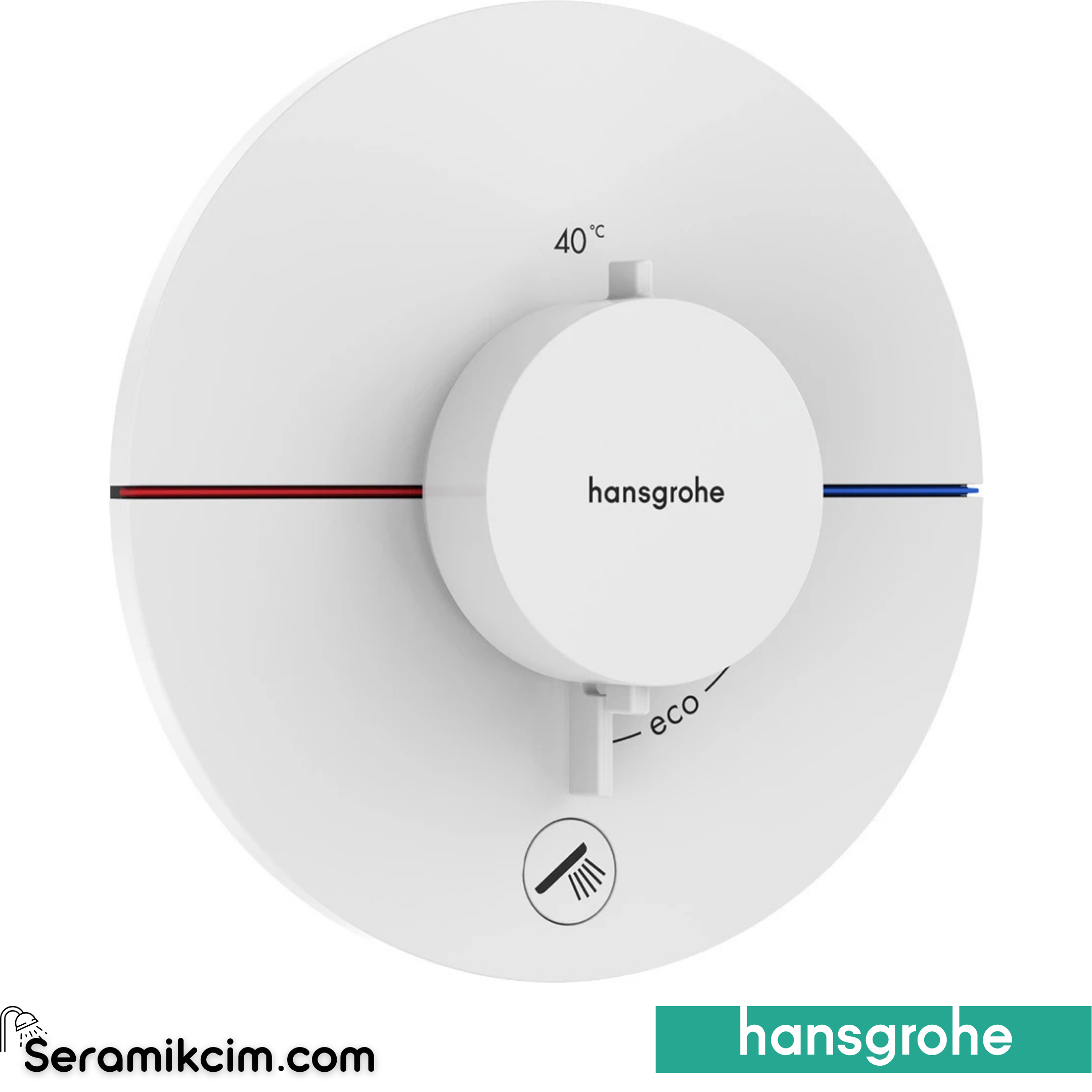 Hansgrohe ShowerSelect Comfort S Termostatik Ankastre Banyo Bataryası İlave 1 Çıkış Mat Beyaz 15562700