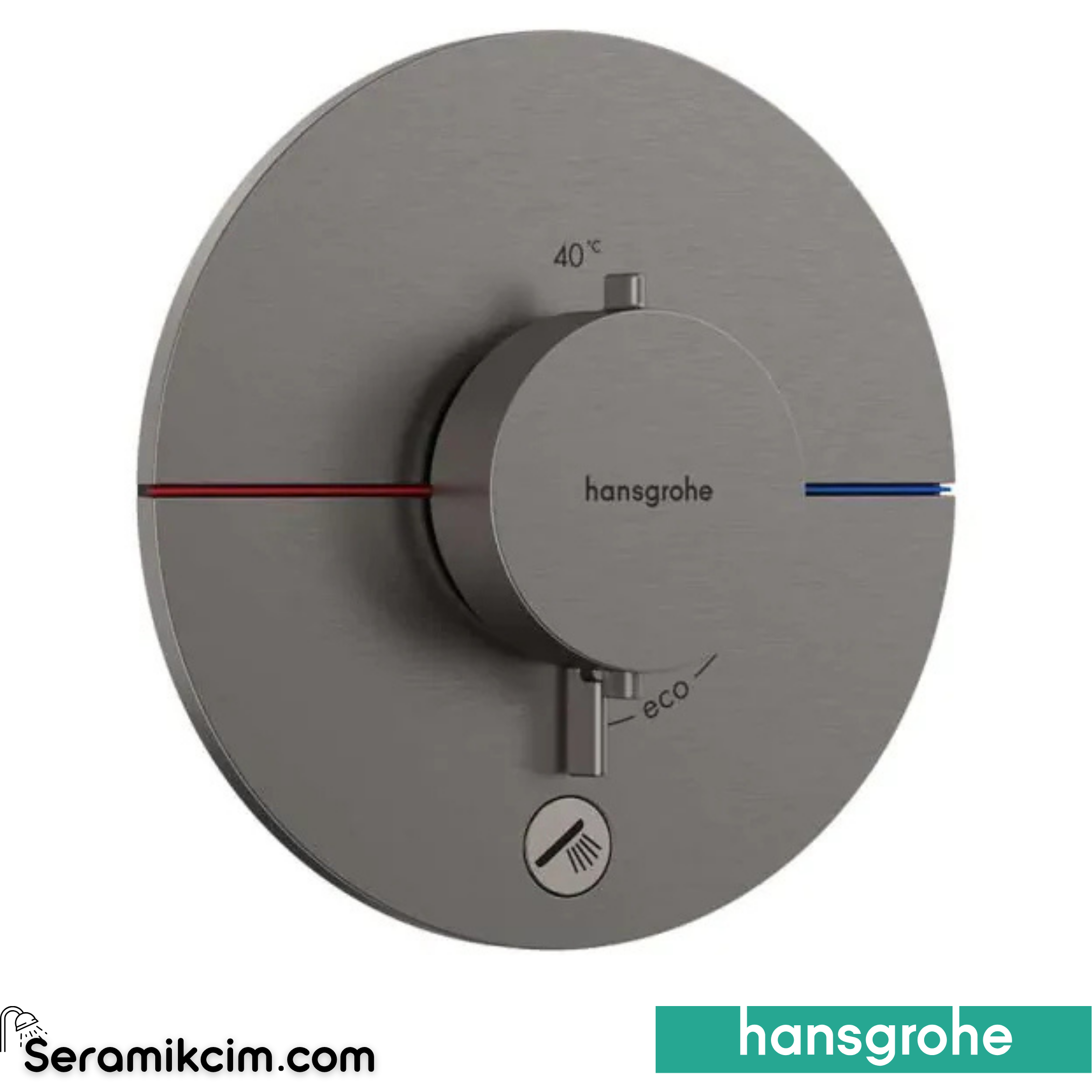 Hansgrohe ShowerSelect Comfort S Termostatik Ankastre Banyo Bataryası İlave 1 Çıkış Mat Siyah-Krom 15562340