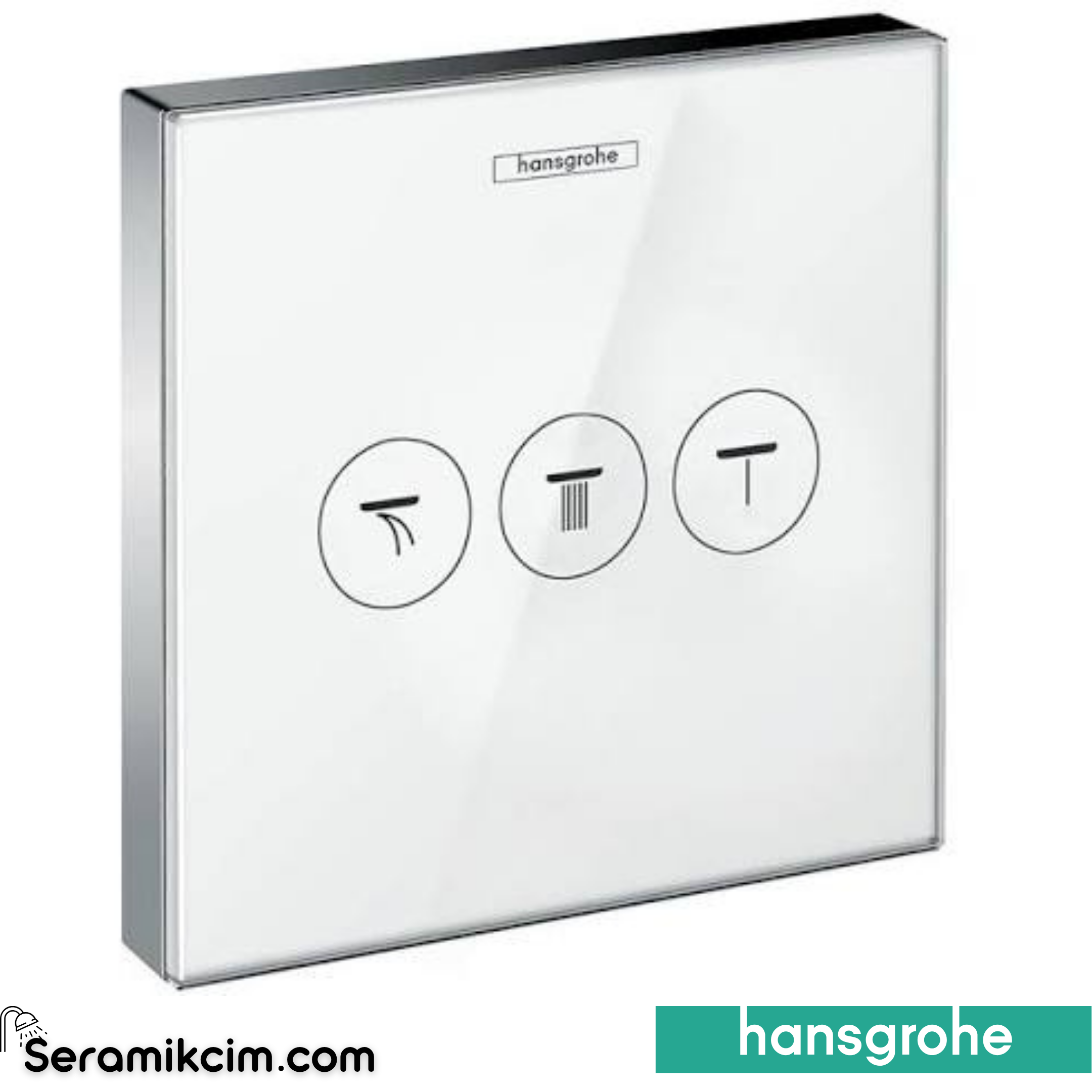 Hansgrohe Showerselect Glass 3 Çıkış Valf Beyaz-Krom 15736400