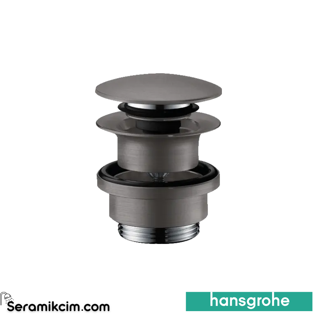 Hansgrohe Süzgeç Takımı Basmalı Lavabo Tapası Mat Siyah Krom 50100340