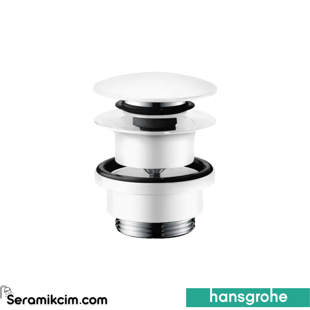 Hansgrohe Süzgeç Takımı Basmalı Lavabo Tapası Mat Beyaz 50100700