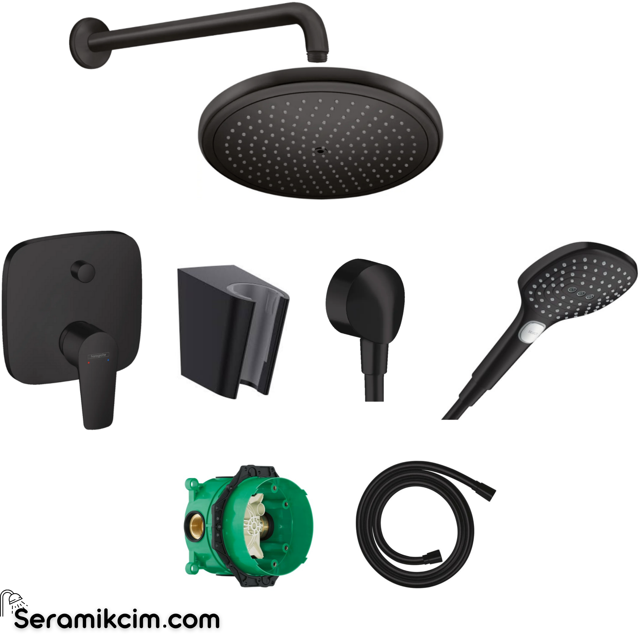 Hansgrohe Talis E Ankastre Banyo Bataryası Set Mat Siyah