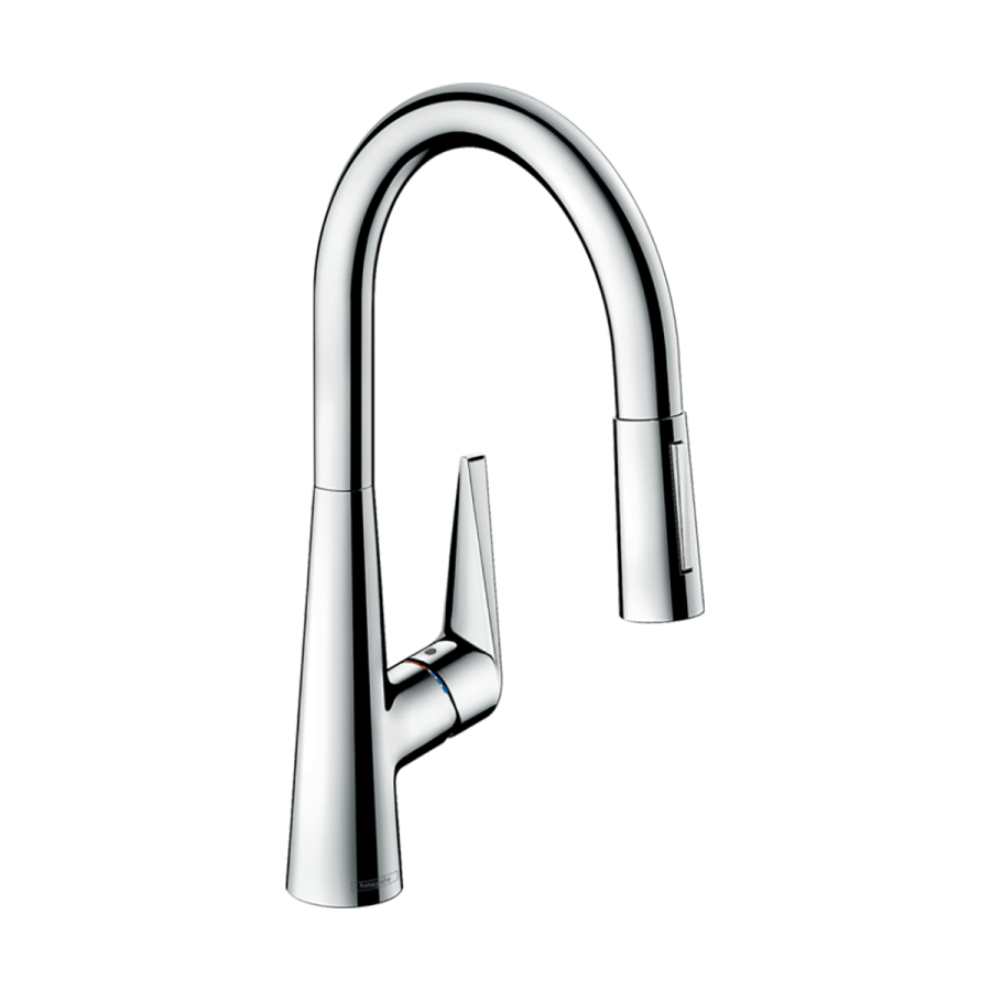 HansGrohe Talis M51 Tek Kollu Eviye Bataryası 200, Eco, Çekilebilir El Duşu, 2Jet Krom 72817000