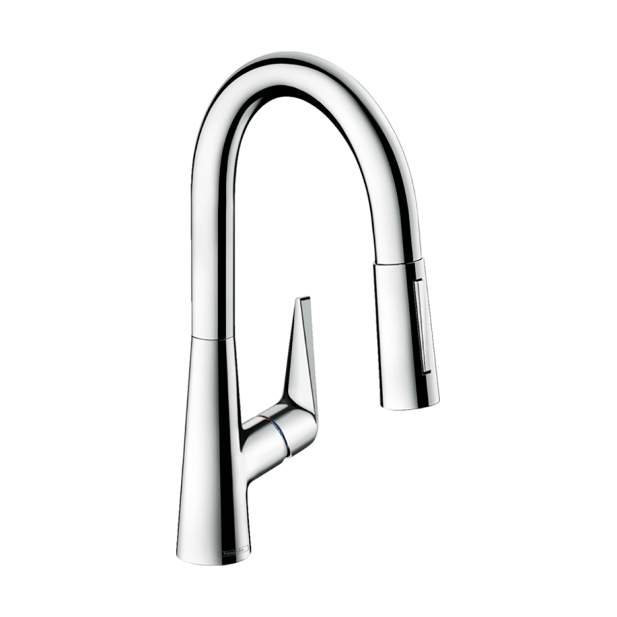 HansGrohe Talis M51 Tek Kollu Eviye Bataryası 160, Çekilebilir El Duşu, 2Jet Krom 72815000