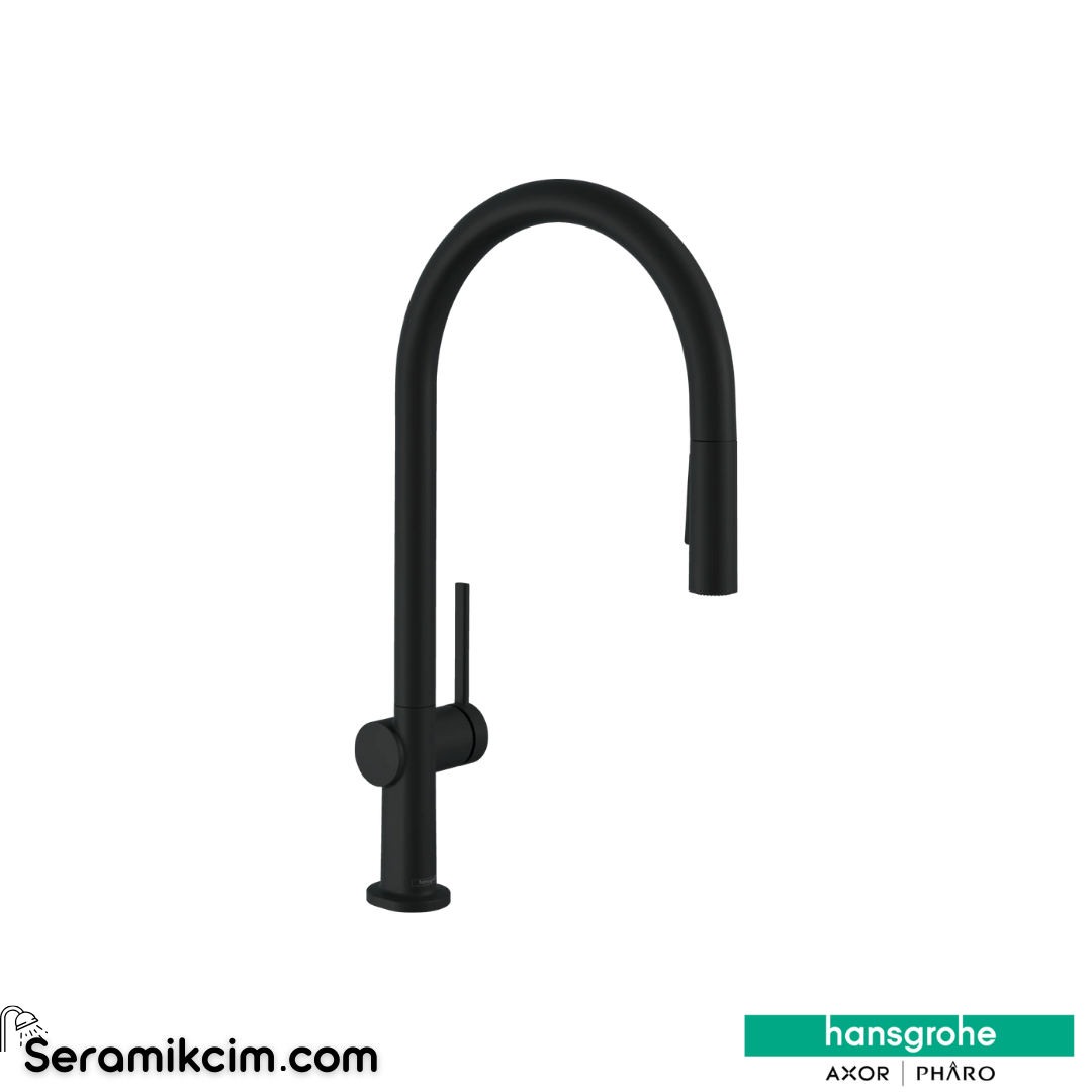 Hansgrohe Talis M54 Eviye Bataryası 210 Spiralli Mat Siyah 72800670