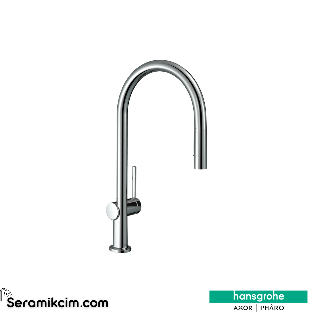 Hansgrohe Talis M54 Eviye Bataryası 210 2 Fonksiyonlu, Ecosmart+ Spiralli Krom 72842000