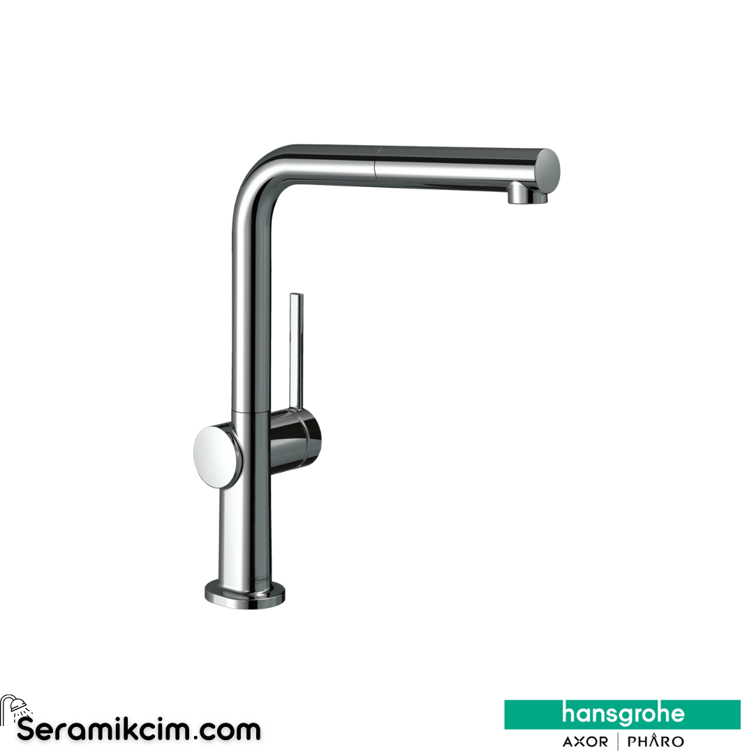 Hansgrohe Talis M54 Eviye Bataryası 270 1 Fonksiyonlu, Ecosmart+ ,Spiralli Krom 72845000