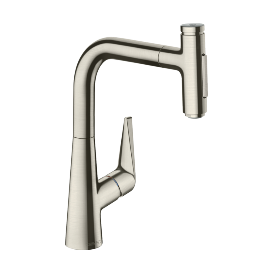 HansGrohe Talis Select M51 Tek Kollu Eviye Bataryası Çekilebilir El Duşu İle Paslanmaz Çelik 72824800