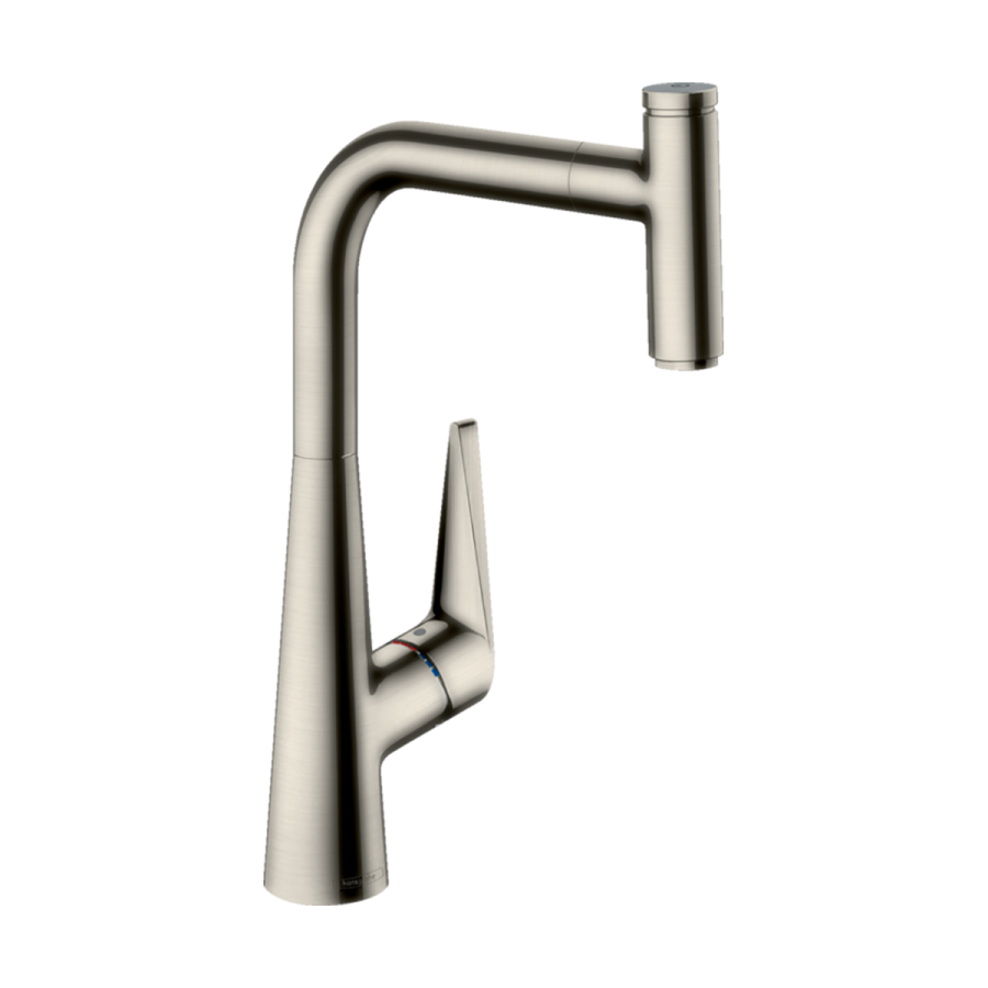 HansGrohe Talis Select M51 Tek Kollu Eviye Bataryası 300, Çekilebilir Gaga, 1Jet Paslanmaz Çelik 72821800