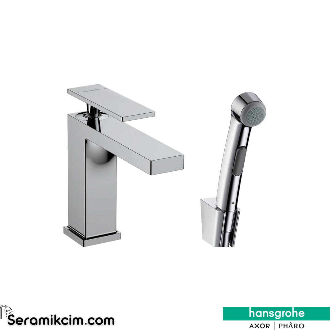 Hansgrohe Tecturis E 110 Lavabo Bataryası Bidette El Duşu Ve Duş Hortumu 160 Cm İle Krom 73210000