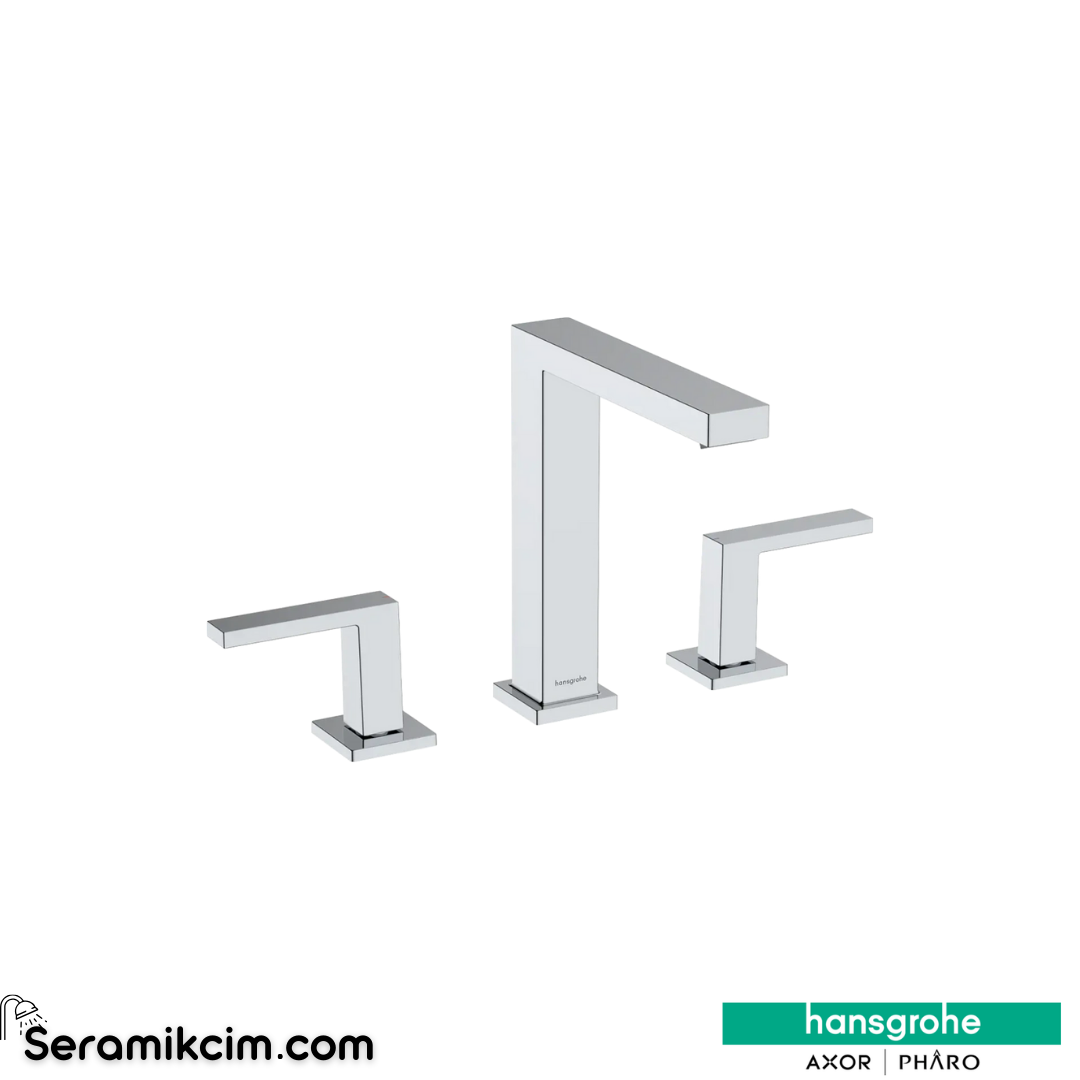 Hansgrohe Tecturis E 3 Delikli Lavabo Bataryası 150 Ecosmart+ Bas-Aç Gider Seti İle Krom 73030000