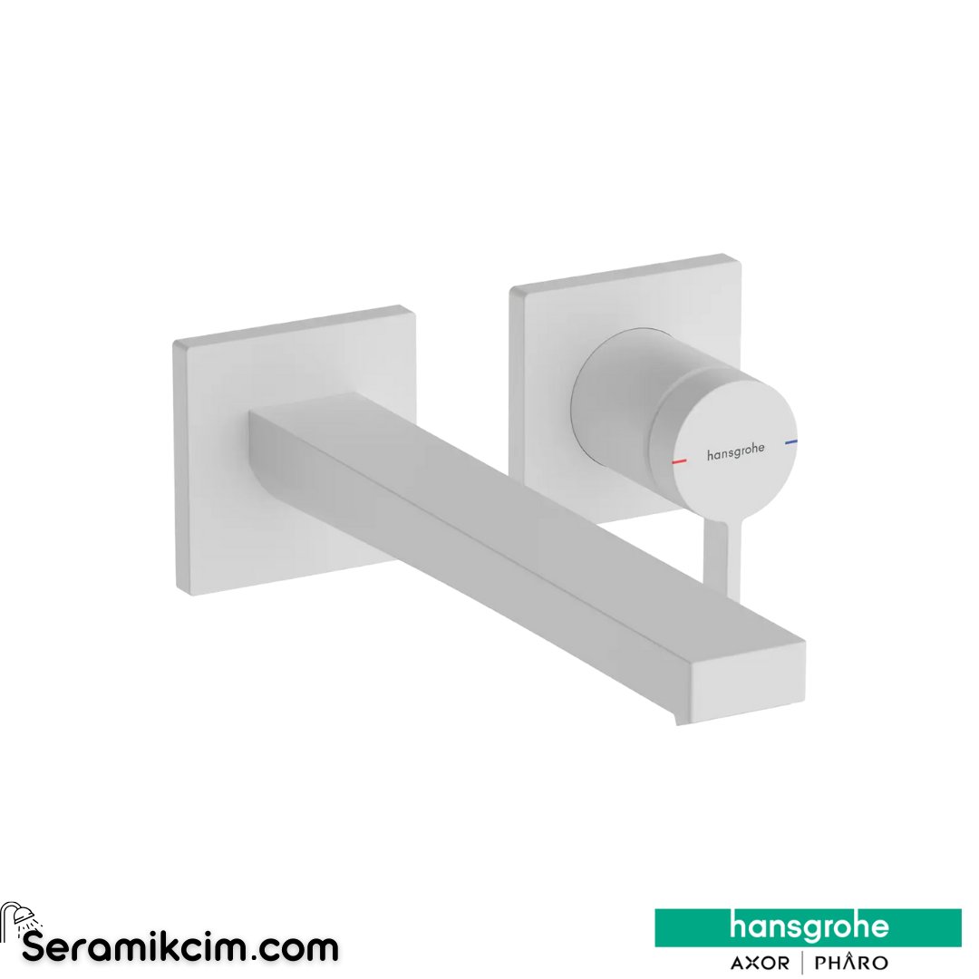 Hansgrohe Tecturis E Ankastre Lavabo Bataryası Ecosmart+ 22,5 Cm Gaga İle Mat Beyaz 73051700