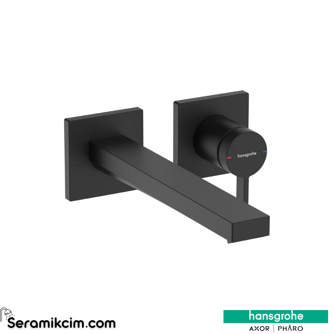 Hansgrohe Tecturis E Ankastre Lavabo Bataryası Ecosmart+ 22,5 Cm Gaga İle Mat Siyah 73051670