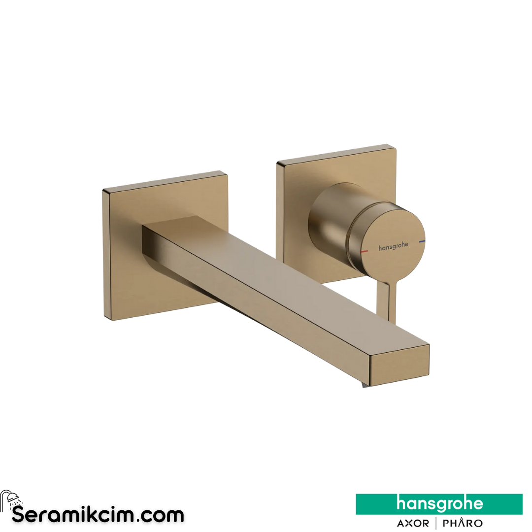 Hansgrohe Tecturis E Ankastre Lavabo Bataryası Ecosmart+ 22,5 Cm Gaga İle Mat Bronz 73051140