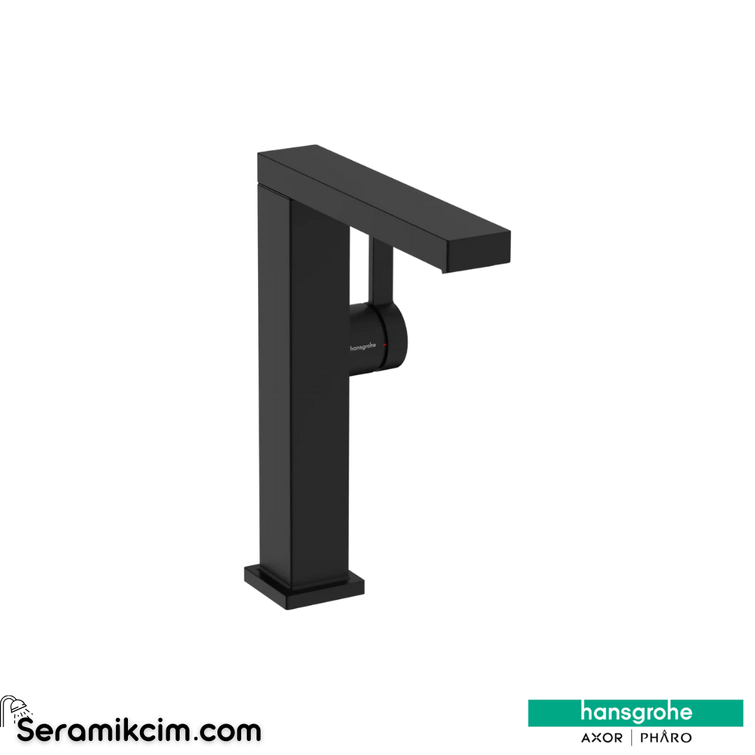 Hansgrohe Tecturis E Lavabo Bataryası 210 Fine Coolstart Ecosmart+ Döner Eviye Bataryası Gaga Bas-Aç Gider Seti İle Mat Siyah 73060670