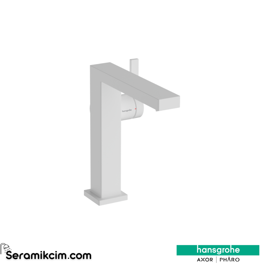 Hansgrohe Tecturis E Lavabo Bataryası 150 Fine Coolstart Bas-Aç Gider Seti İle Mat Beyaz 73042700