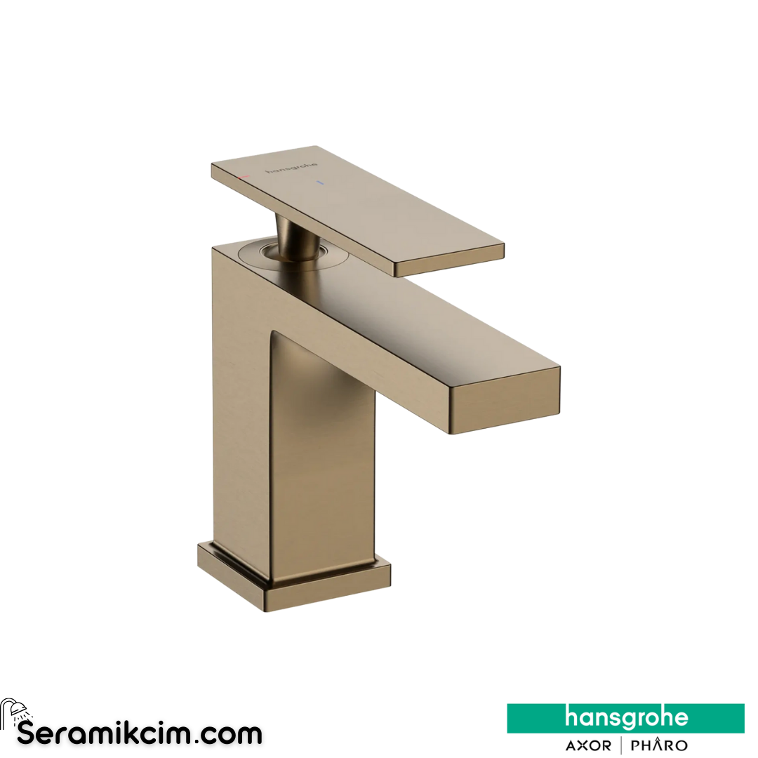 Hansgrohe Tecturis E Lavabo Bataryası 80 Coolstart Ecosmart+ Sifon Kumandalı Mat Bronz 73002140