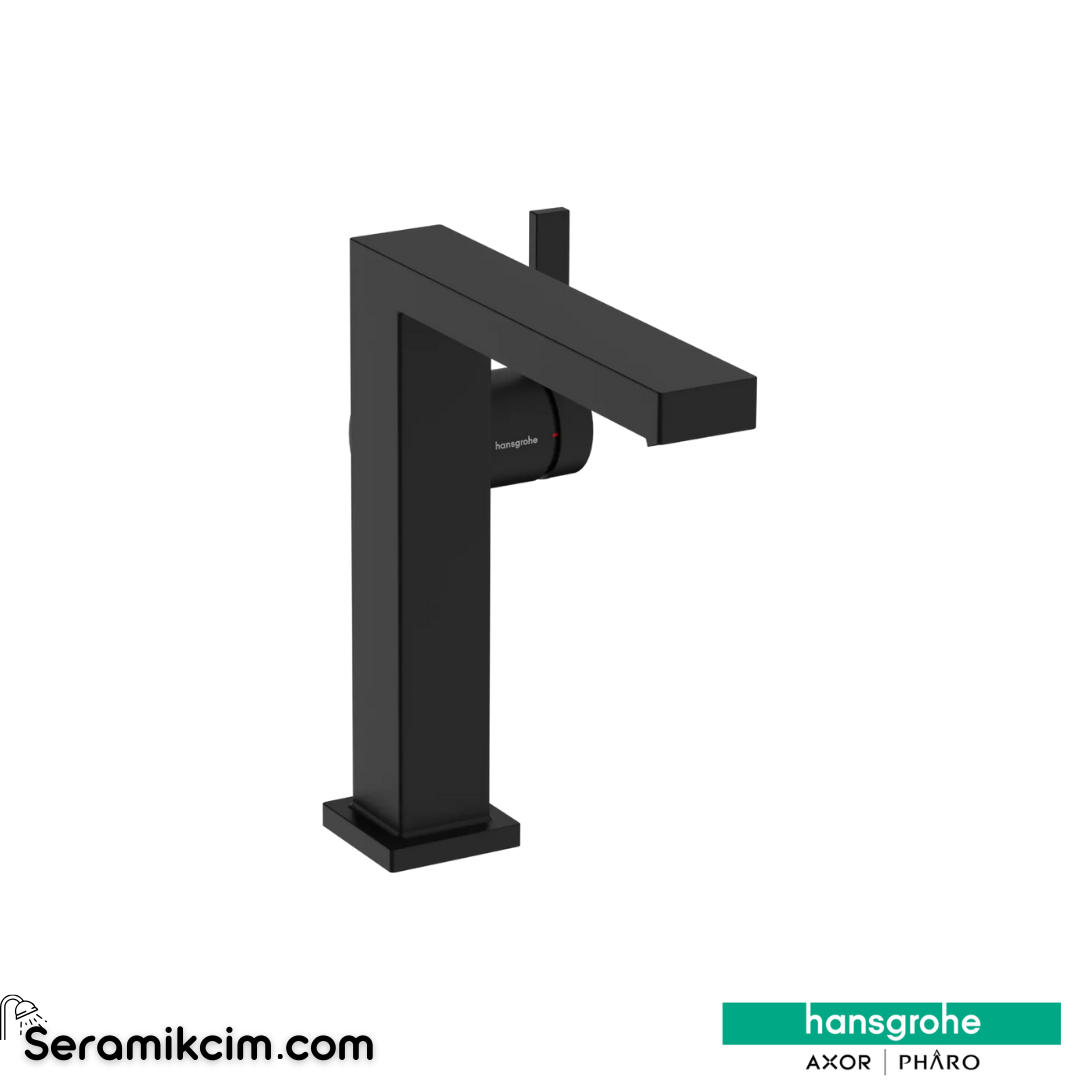Hansgrohe Tecturis E Lavabo Bataryası 150 Fine Coolstart Ecosmart+ Bas-Aç Gider Seti İle Mat Siyah 73040670