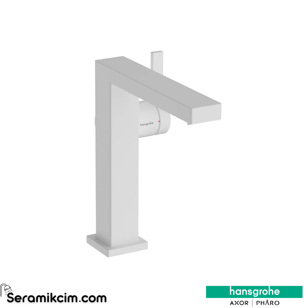 Hansgrohe Tecturis E Lavabo Bataryası 150 Fine Coolstart Ecosmart+ Bas-Aç Gider Seti İle Mat Beyaz 73040700