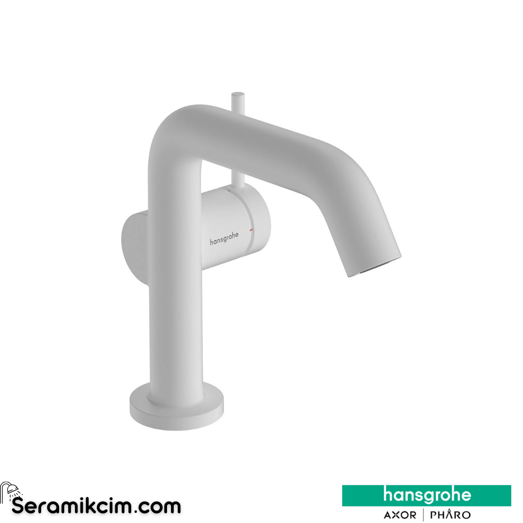 Hansgrohe Tecturis S 110 Fine Lavabo Bataryası Coolstart Bas-Aç Gider Seti İle Mat Beyaz 73322700