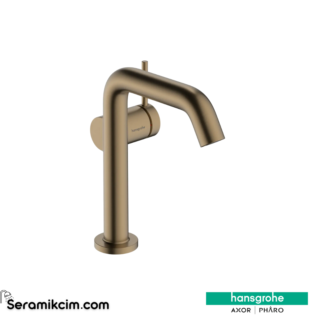 Hansgrohe Tecturis S 150 Fine Lavabo Bataryası Coolstart Ecosmart+ Bas-Aç Gider Seti İle Mat Bronz 73340140