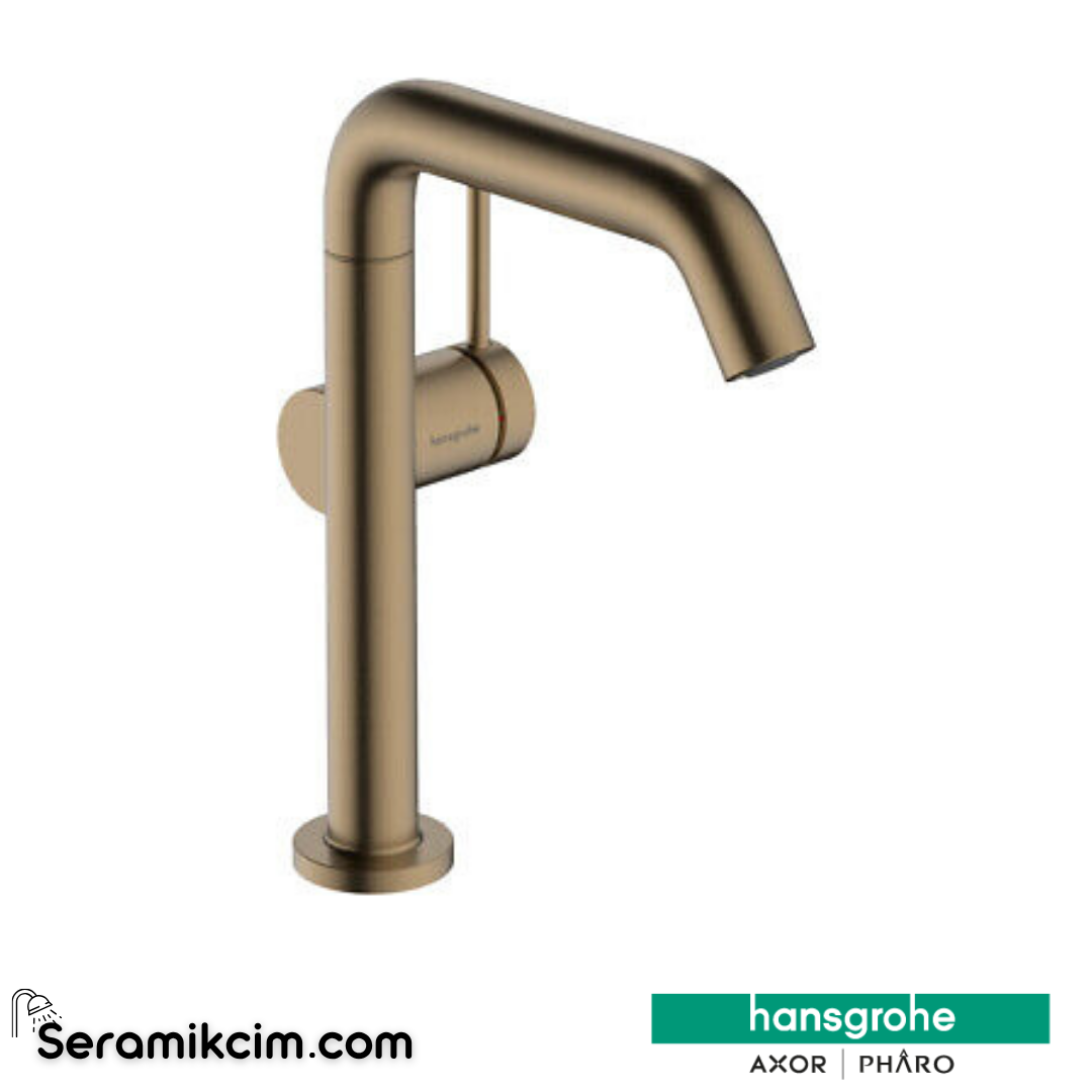 Hansgrohe Tecturis S 210 Fine Lavabo Bataryası Coolstart Eviye Bataryası Gaga Ve Bas-Aç Gider Seti İle Mat Bronz 73364140