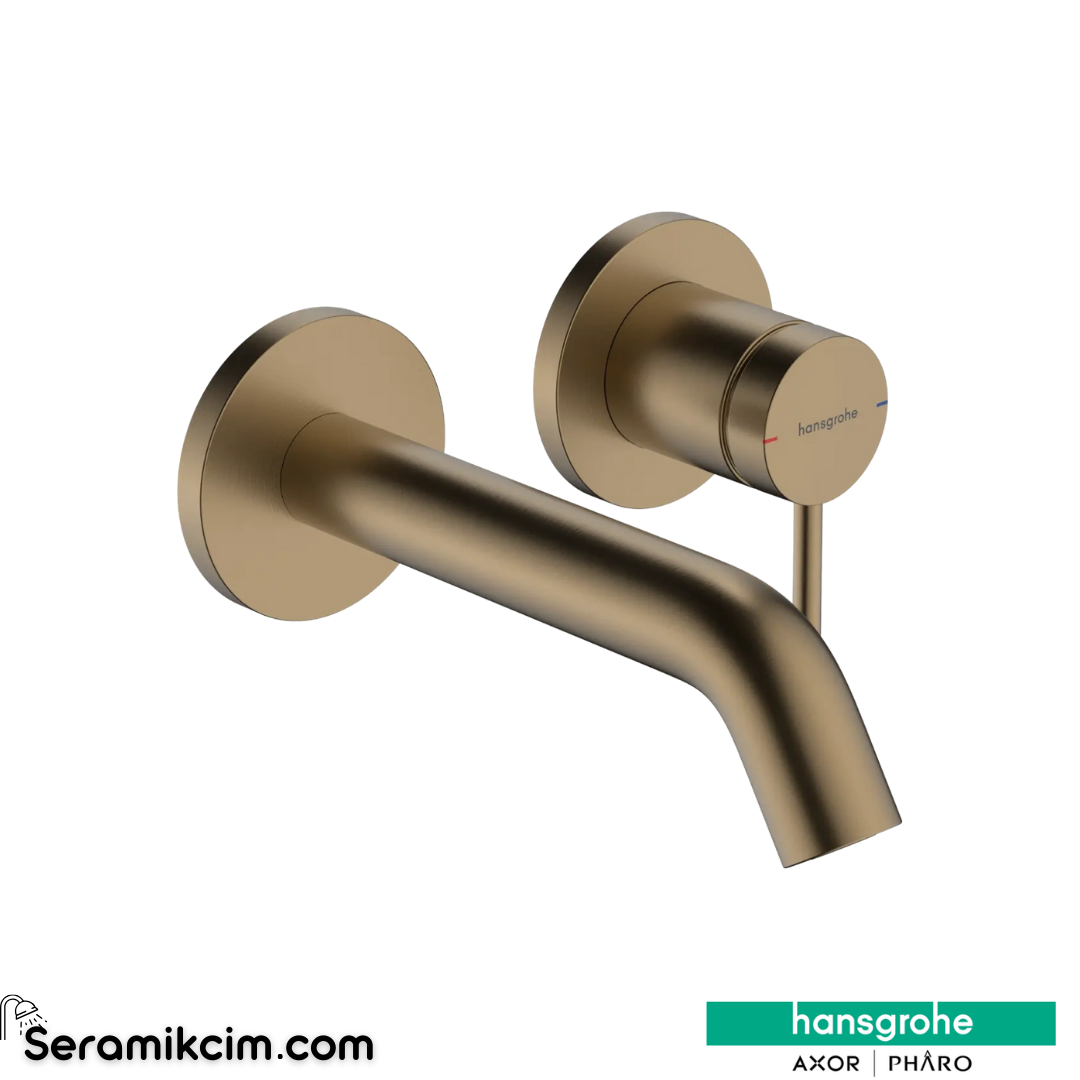 Hansgrohe Tecturis S Ankastre Lavabo Bataryası Ecosmart+ 16,5 Cm Gaga İle Mat Bronz 73350140