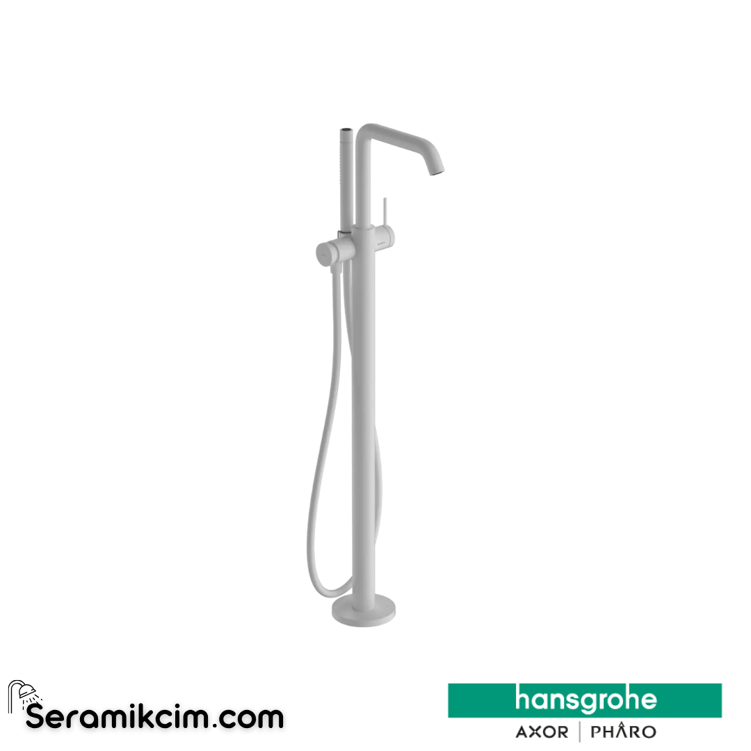 Hansgrohe Tecturis Yerden Küvet Bataryası Mat Beyaz 73440700