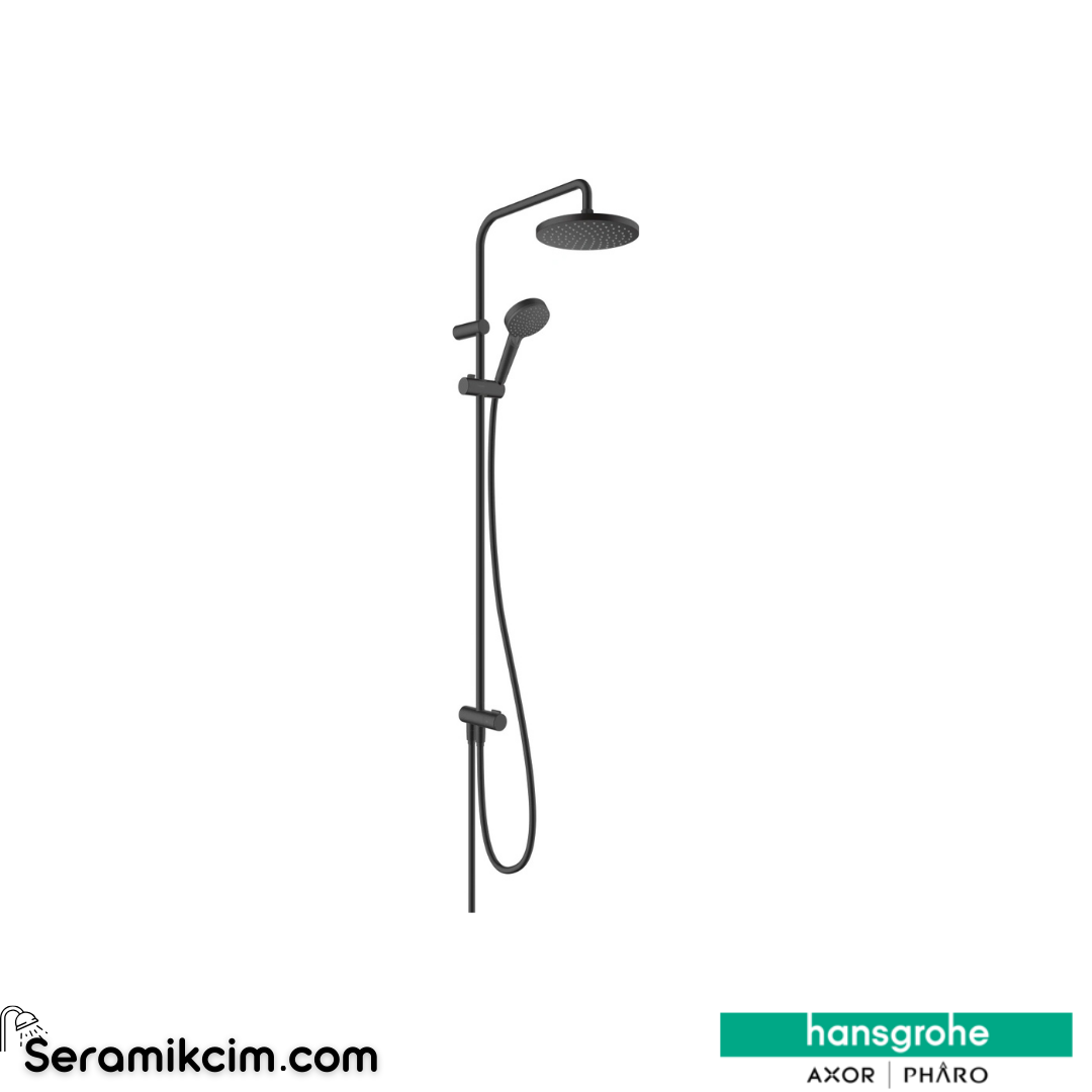 Hansgrohe Vernis Blend Duş Kolonu 200 1 Fonksiyonlu Reno Ecosmart Mat Siyah 26099670