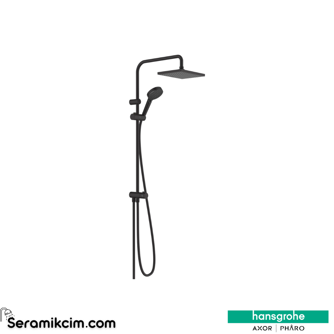 Hansgrohe Vernis Shape Duş Kolonu 230 1 Fonksiyonlu Reno Ecosmart Mat Siyah 26289670