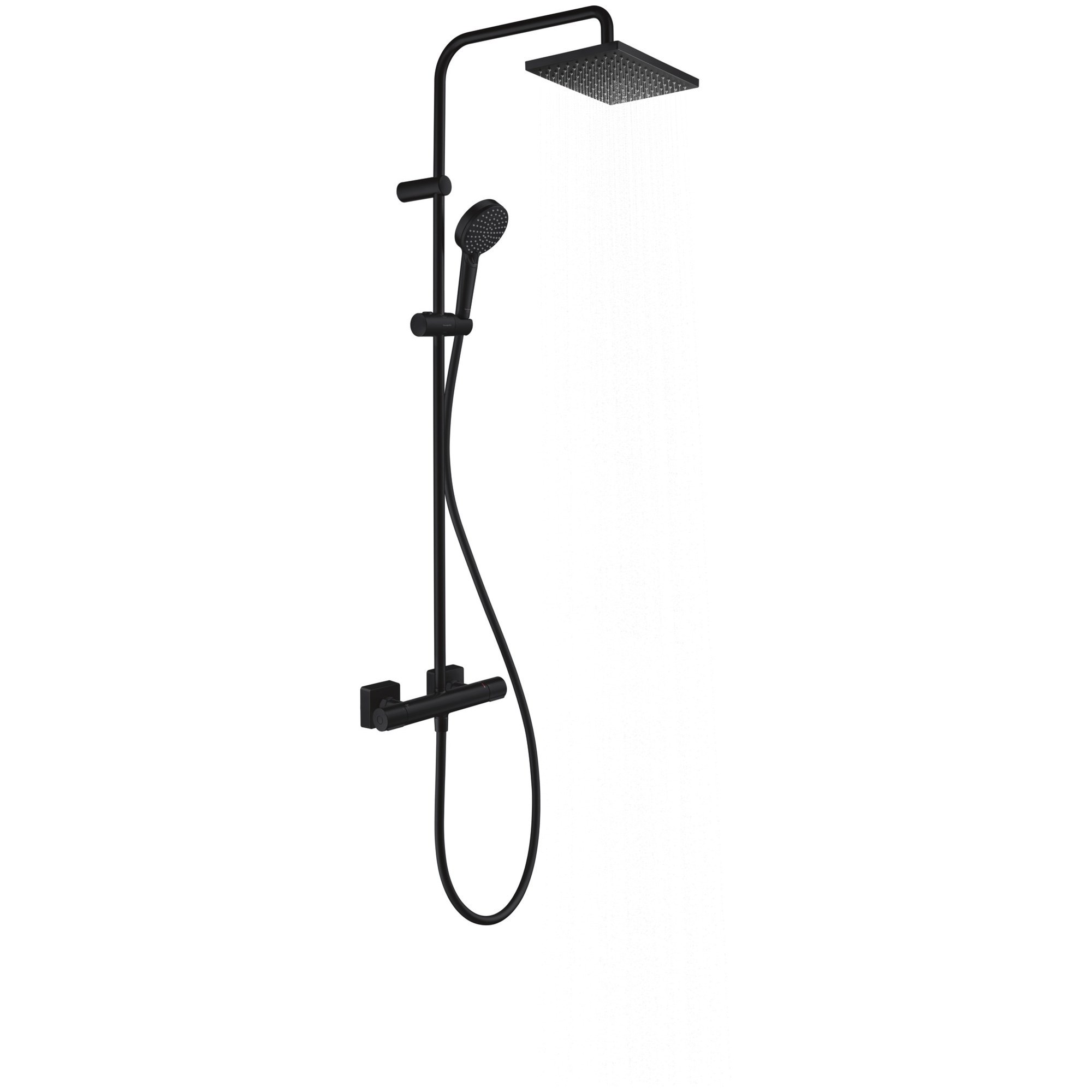 Hansgrohe Vernis Shape Termostatik Duş Sistemi 23x17 cm 1 Fonksiyonlu Mat Siyah 26286670