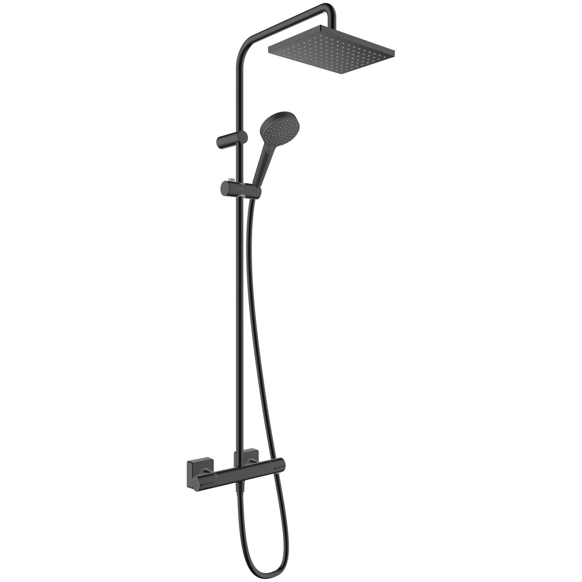 Hansgrohe Vernis Shape Termostatik Duş Sistemi 23x17 cm 1 Fonksiyonlu EcoSmart Mat Siyah 26097670
