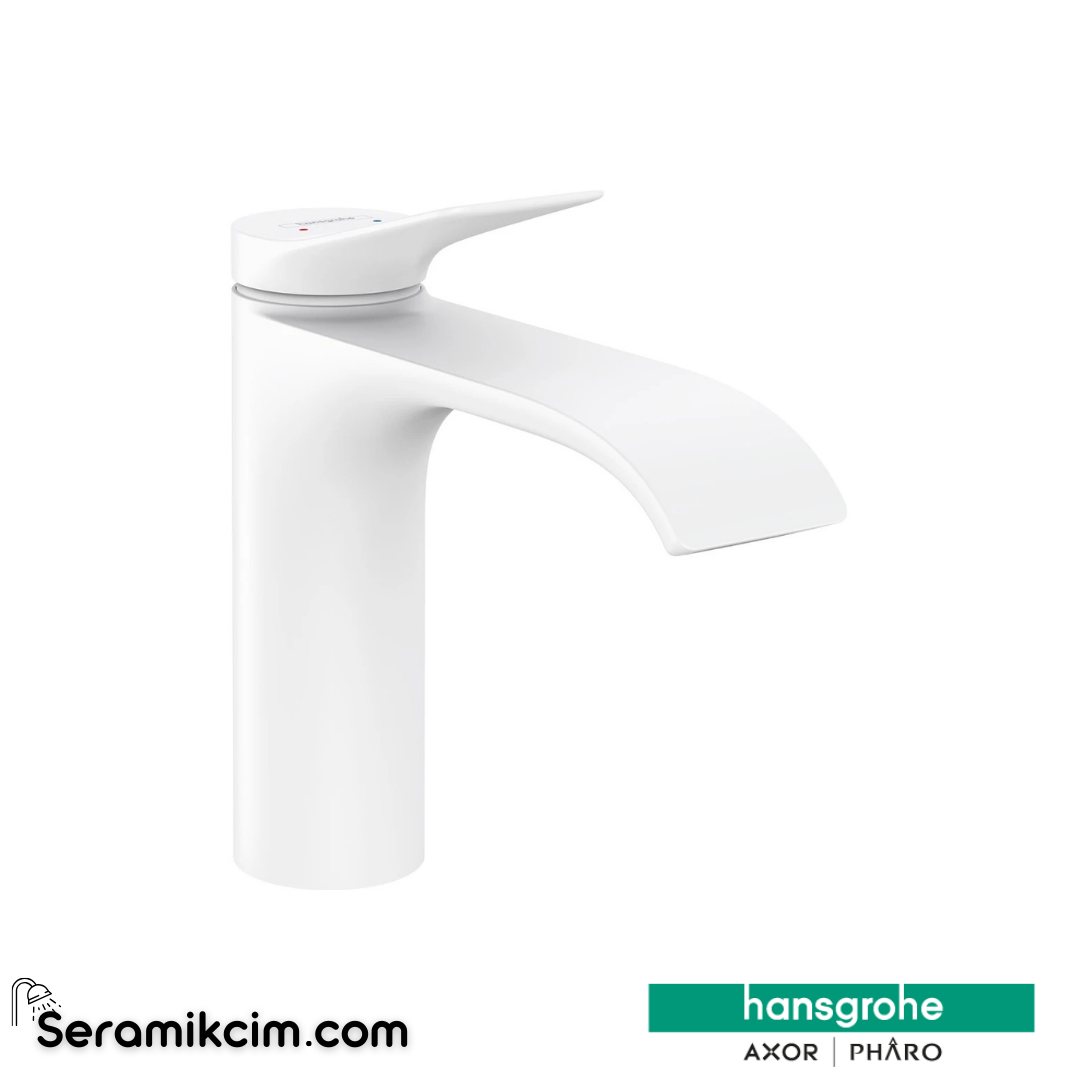 Hansgrohe Vivenis 110 Tek Kollu Lavabo Bataryası Mat Beyaz 75022700