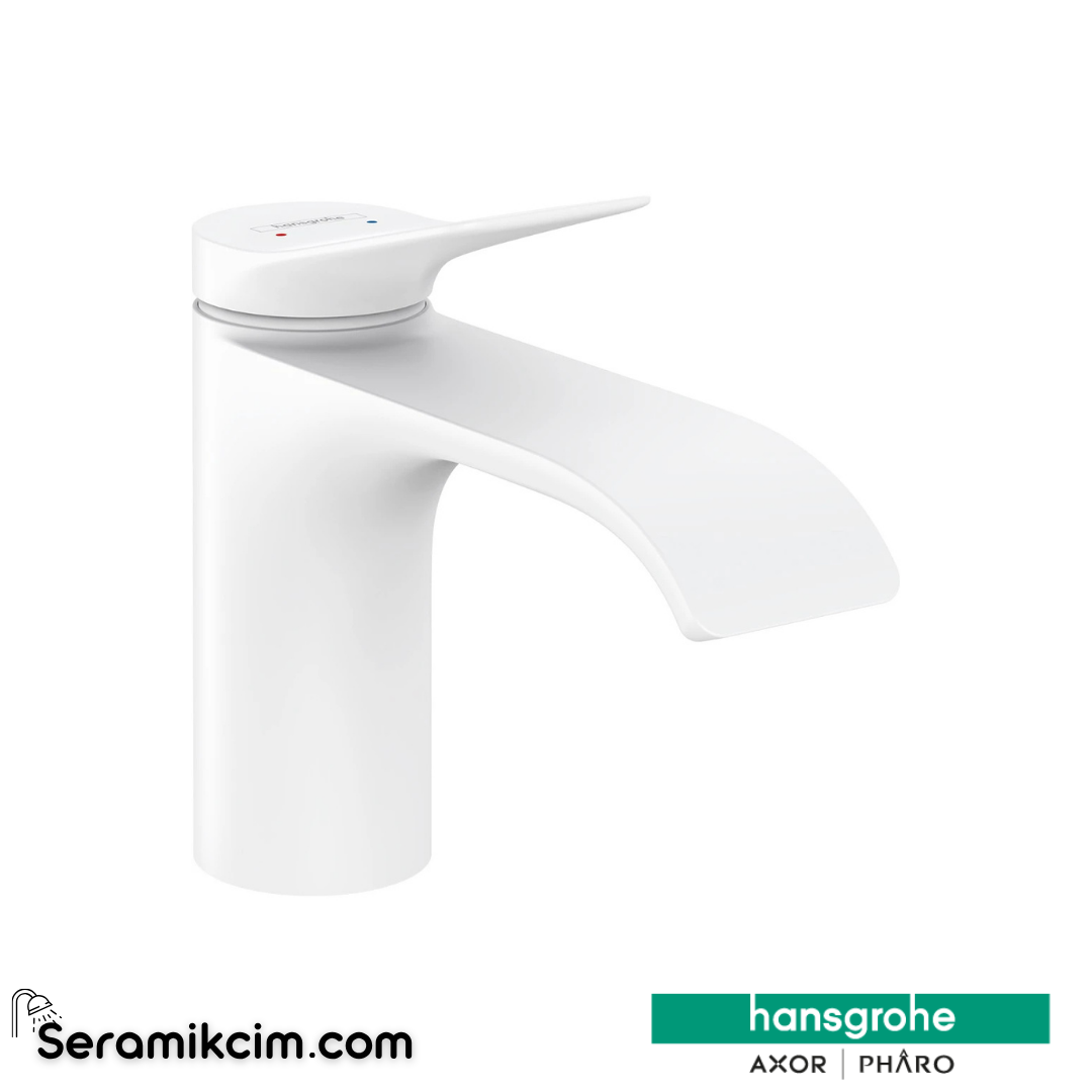 Hansgrohe Vivenis Tek Kollu Lavabo Bataryası 80 Sifon Kumandalı Mat Beyaz 75010700