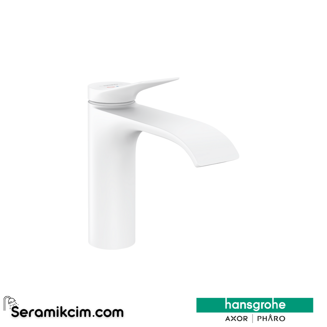 Hansgrohe Vivenis Tek Kollu Lavabo Bataryası Coolstart Mat Beyaz 75024700