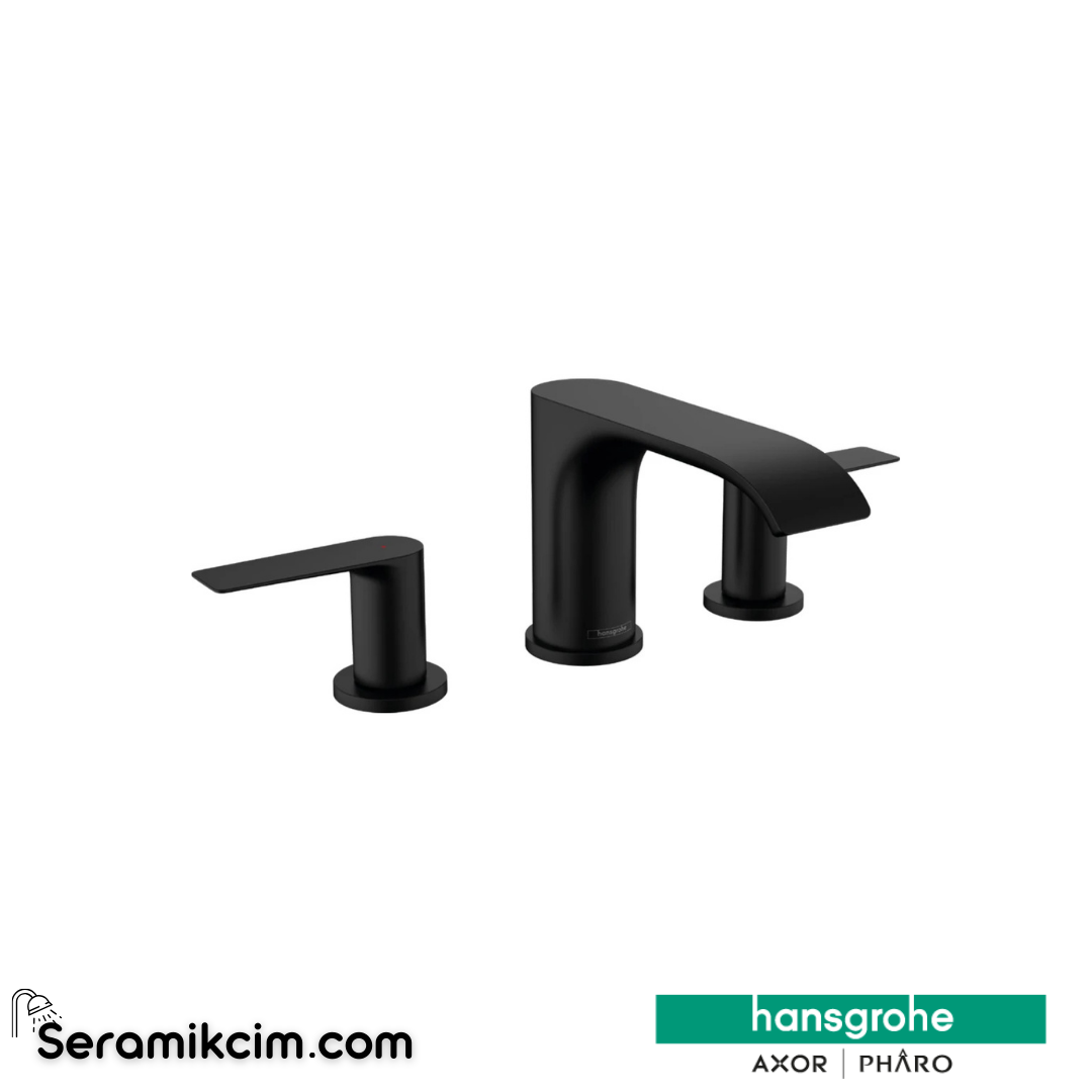 Hansgrohe Vivensis 3 Delikli Lavabo Bataryası 90 Kumandalı Mat Siyah 75033670