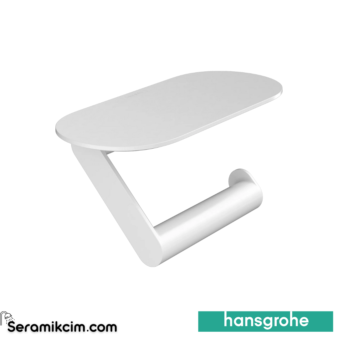 Hansgrohe Wallstoris Tuvalet Kağıtlığı Raflı Mat Beyaz 27928700