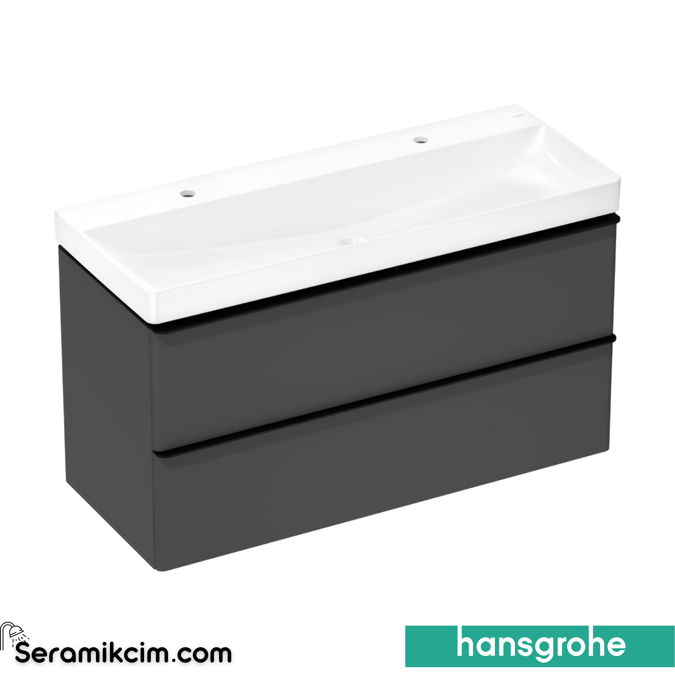 Hansgrohe Xelu Q Lavabo Dolabı 2 Çekmeceli Etajerli Lavabolu 118cm  54387670