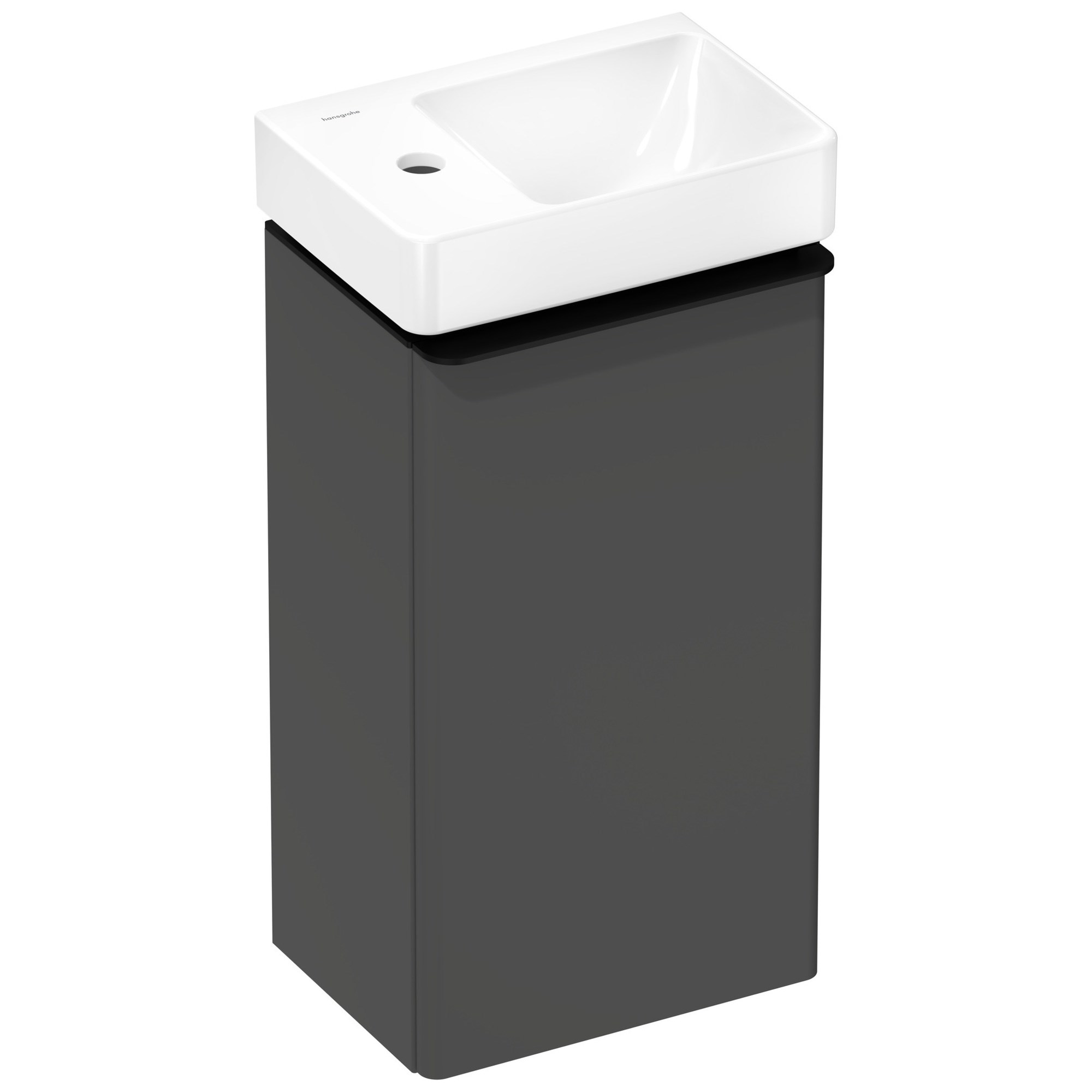 Hansgrohe Xelu Q Lavabolu Banyo Dolabı Seti 34x24,5 cm Sol Etajerli Sol Menteşeli Mat Elmas Gri 54363670