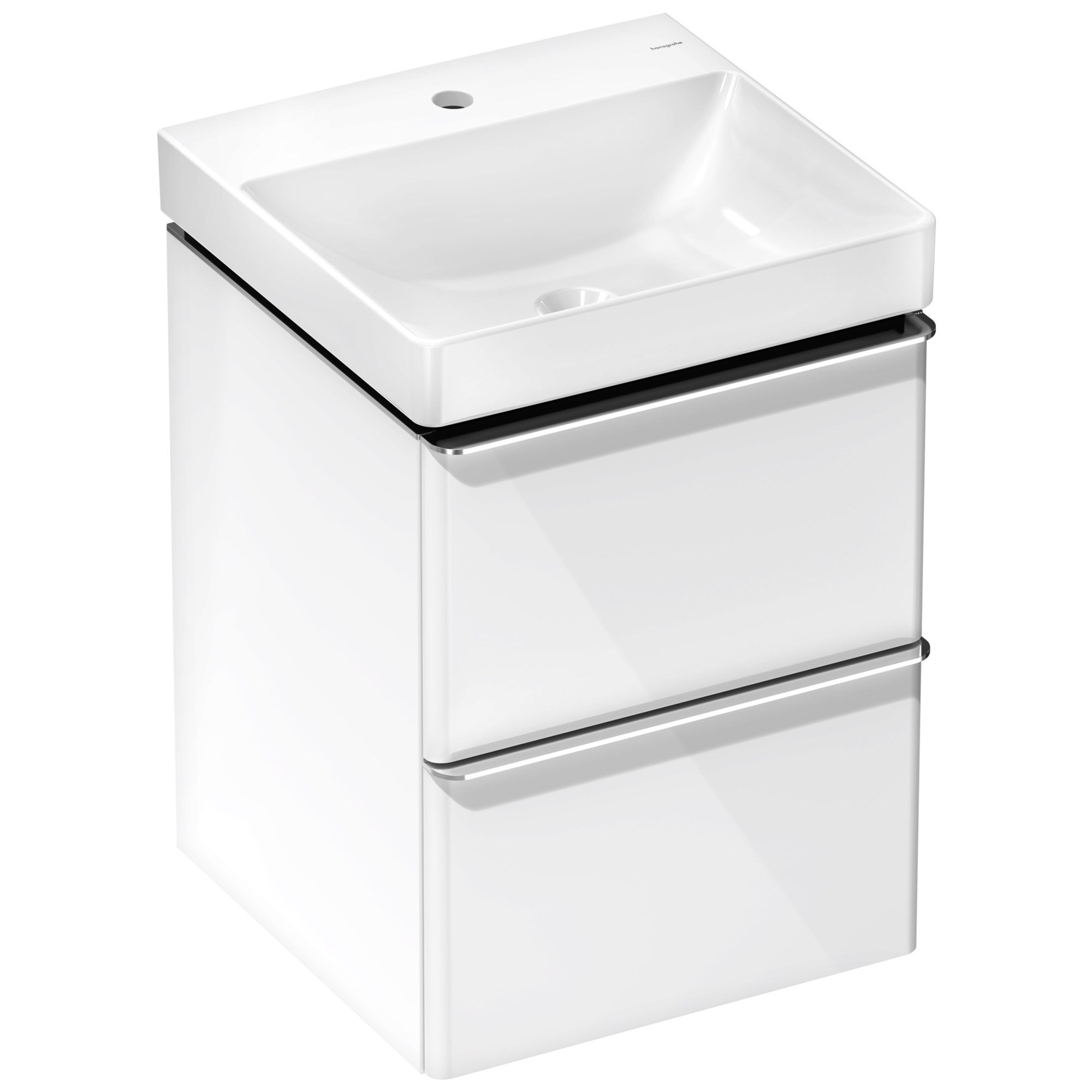 Hansgrohe Xelu Q Lavabolu Banyo Dolabı Seti 48x47,5 cm 2 Çekmeceli Parlak Beyaz 54368000