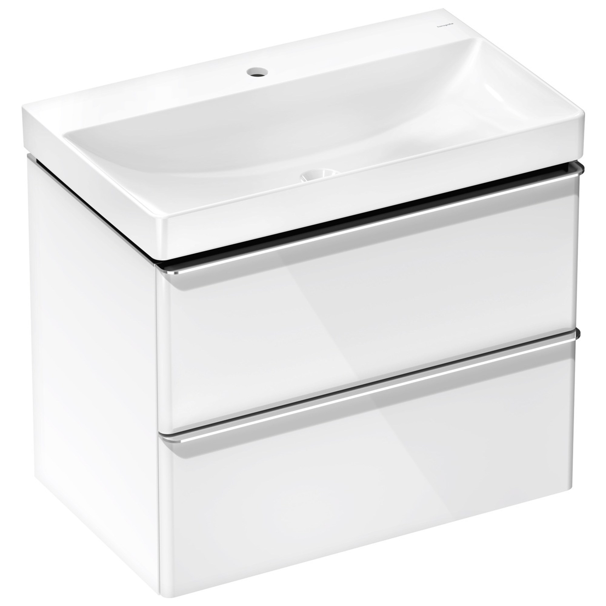 Hansgrohe Xelu Q Lavabolu Banyo Dolabı Seti 78x47,5 cm 2 Çekmeceli Parlak Beyaz 54374000