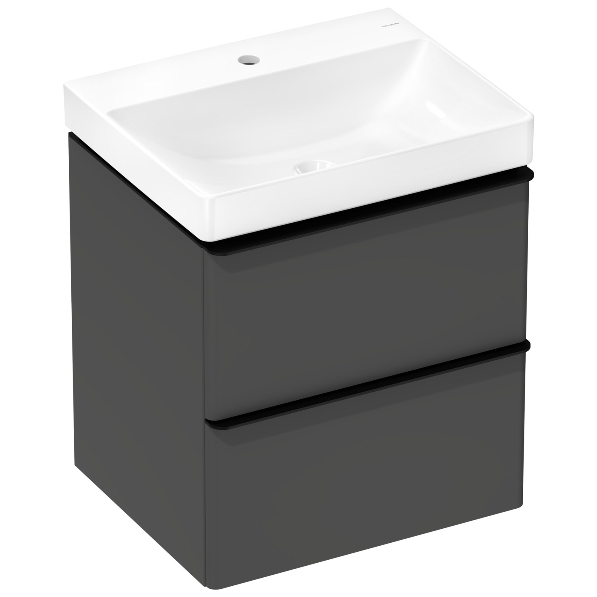 Hansgrohe Xelu Q Lavabolu Banyo Dolabı Seti 58x47,5 cm 2 Çekmeceli Mat Elmas Gri 54372670