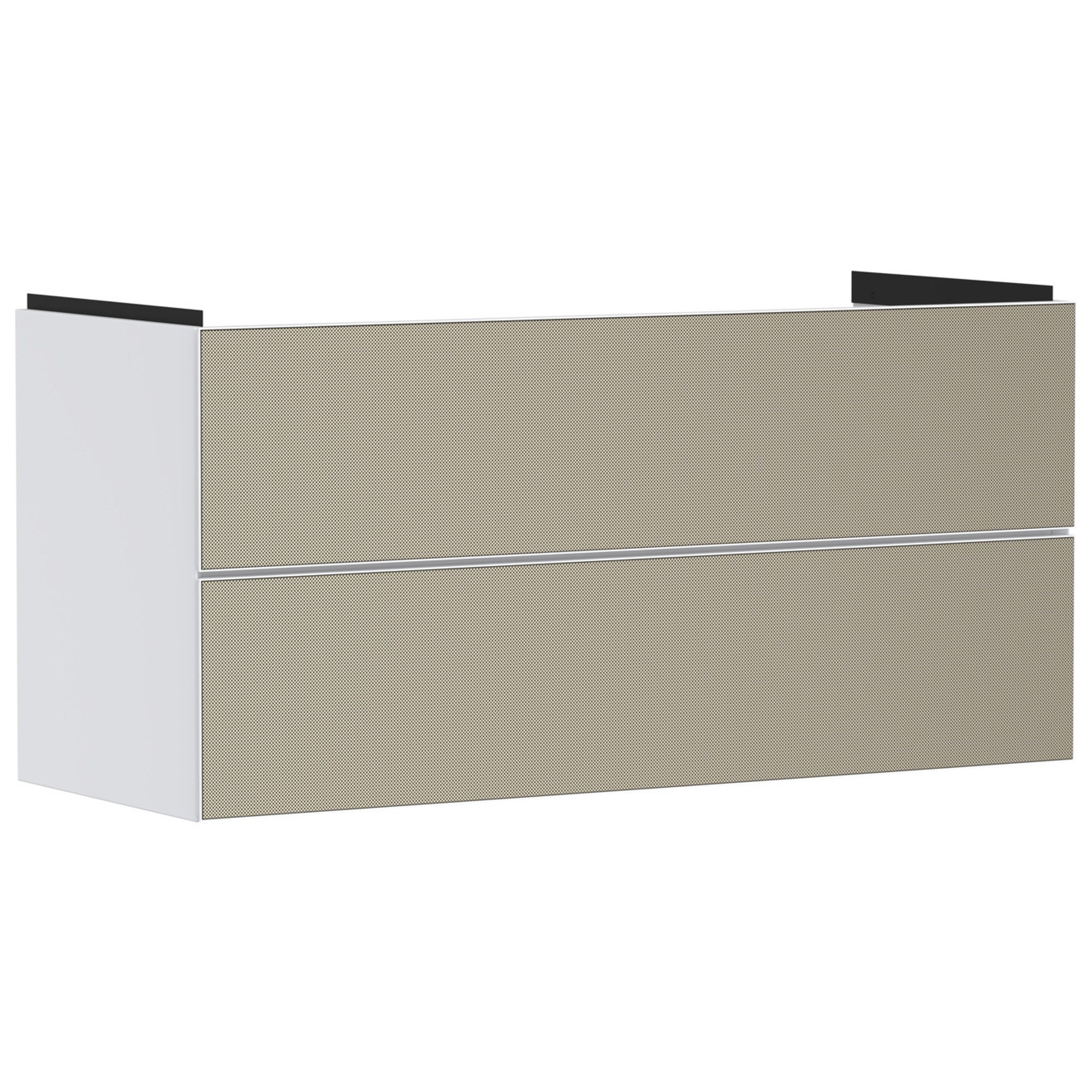 Hansgrohe Xevolos E Lavabo Dolabı 118x47,5 cm 2 Çekmeceli Mat Beyaz-Desenli Bronz 54184390