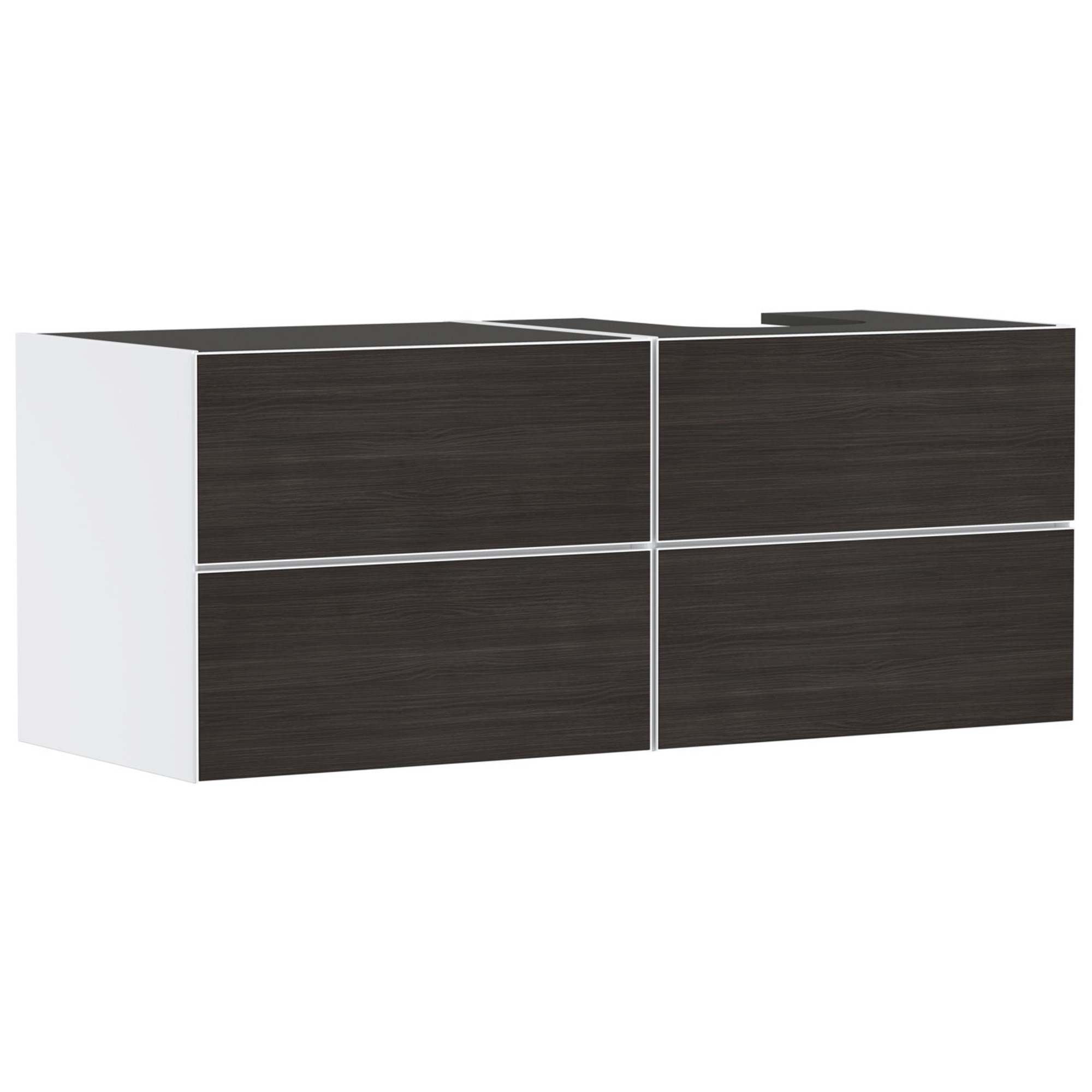 Hansgrohe Xevolos E Lavabo Dolabı 137x55 cm 4 Çekmeceli Konsol İçin Sağ Mat Beyaz-Koyu Meşe 54239730